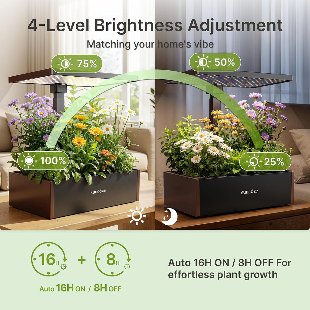 Hydroponics Growing System 20 Pods, 25" Adjustable Height, 10L Tank | Indoor Garden with 30W Dimmable LED Grow Light