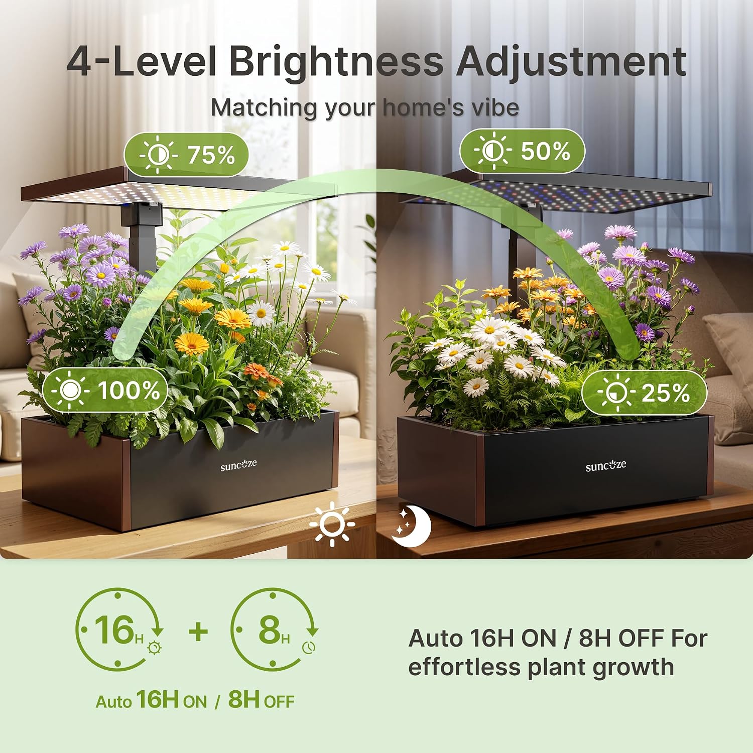 Hydroponics Growing System 20 Pods, 25" Adjustable Height, 10L Tank | Indoor Garden with 30W Dimmable LED Grow Light