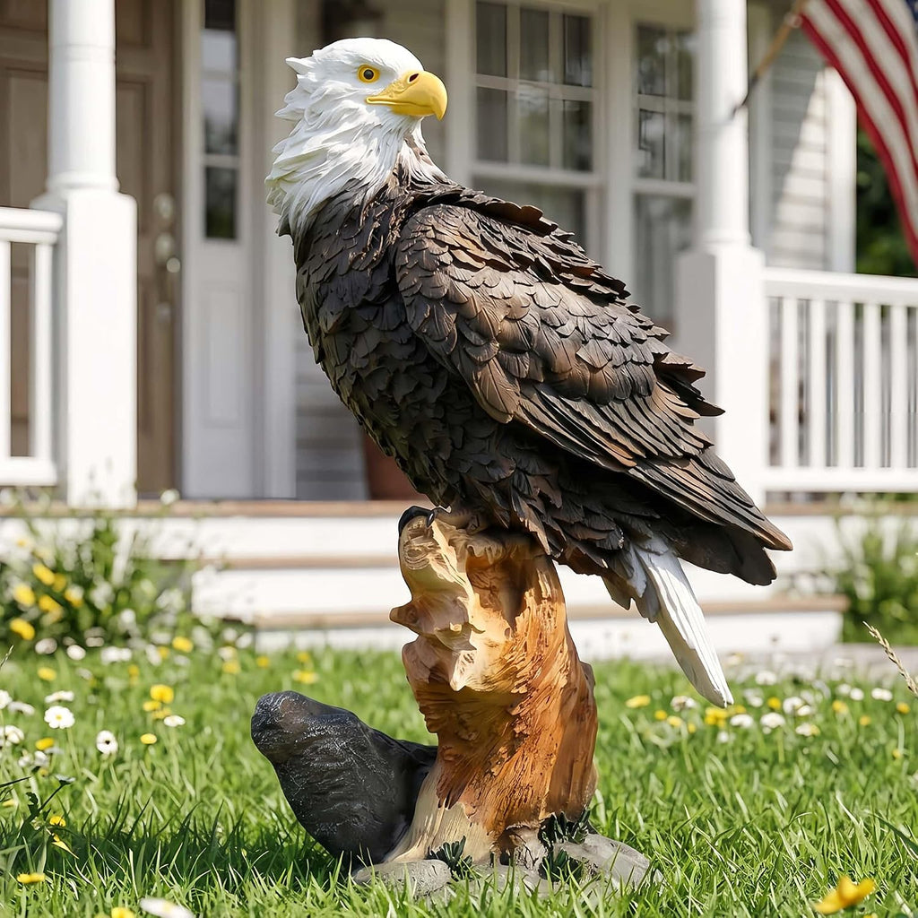 13.2" Real Eagle Outdoor Sculpture,Funny Bird Statue,Garden Beach Statue Decorations,Resin Animal Seabird