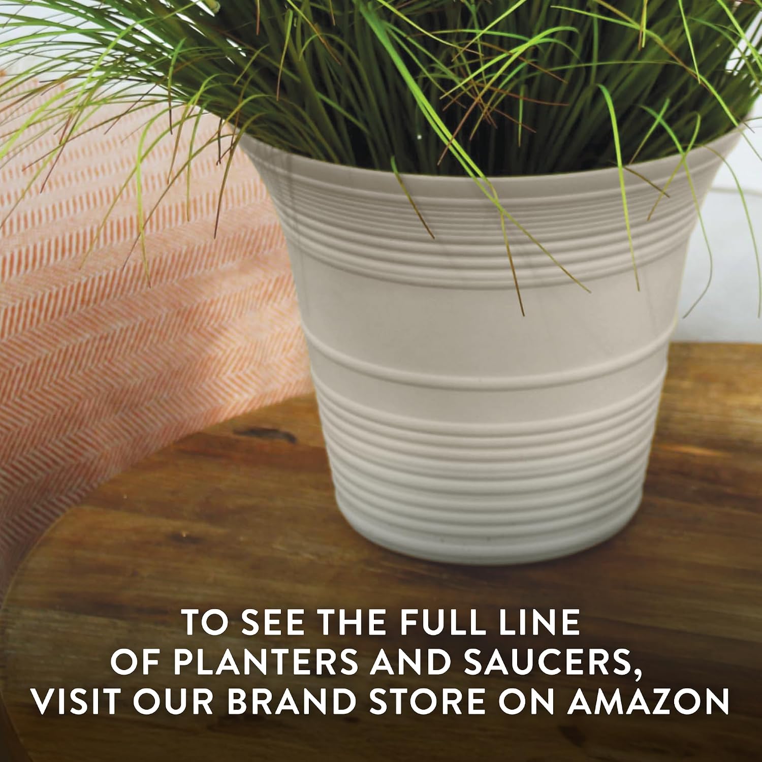 The HC Companies Sedona Round Self-Watering Pot - Lightweight Self Care Planter - Plastic Planter for Herbs & More