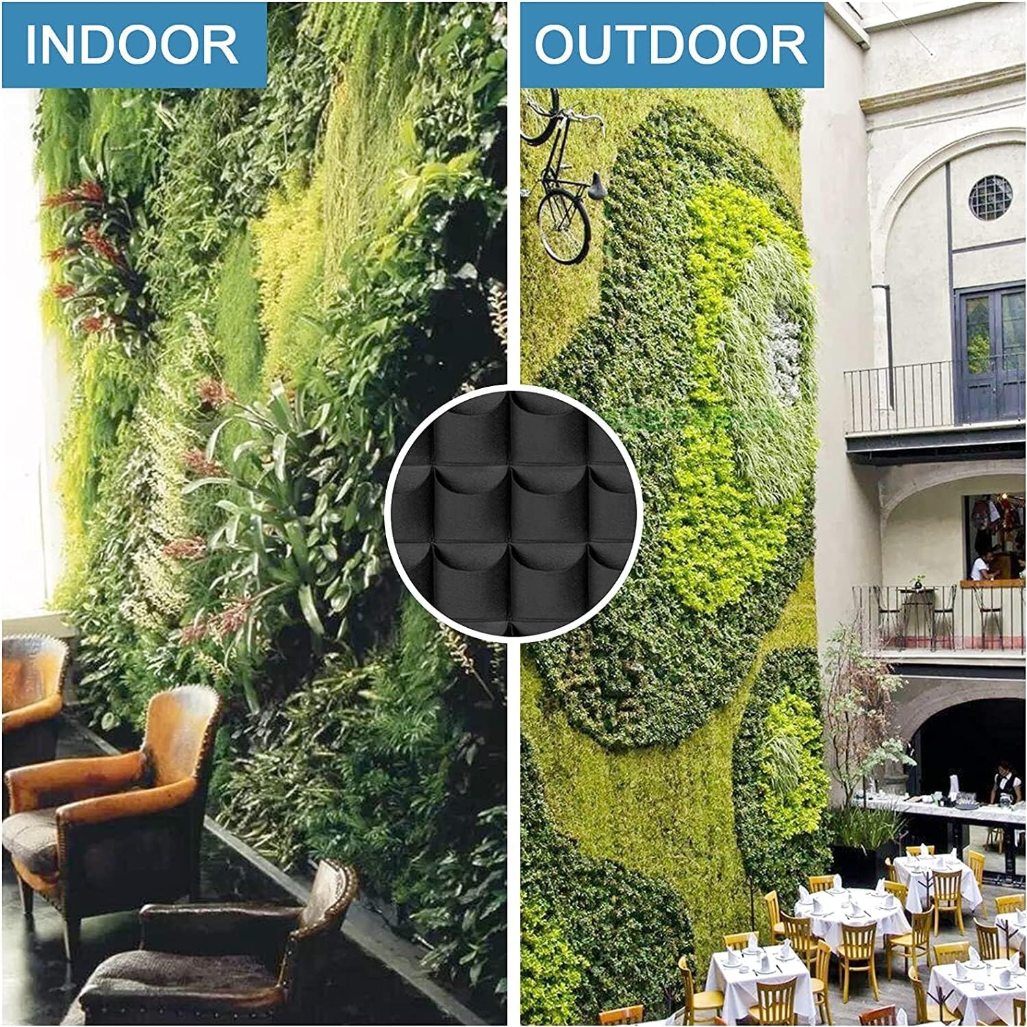 90 Pockets Hanging Planter Bags, Hanging Vertical Wall Mounted Plant Planting Grow Bags, Herb Garden Planter Outdoor