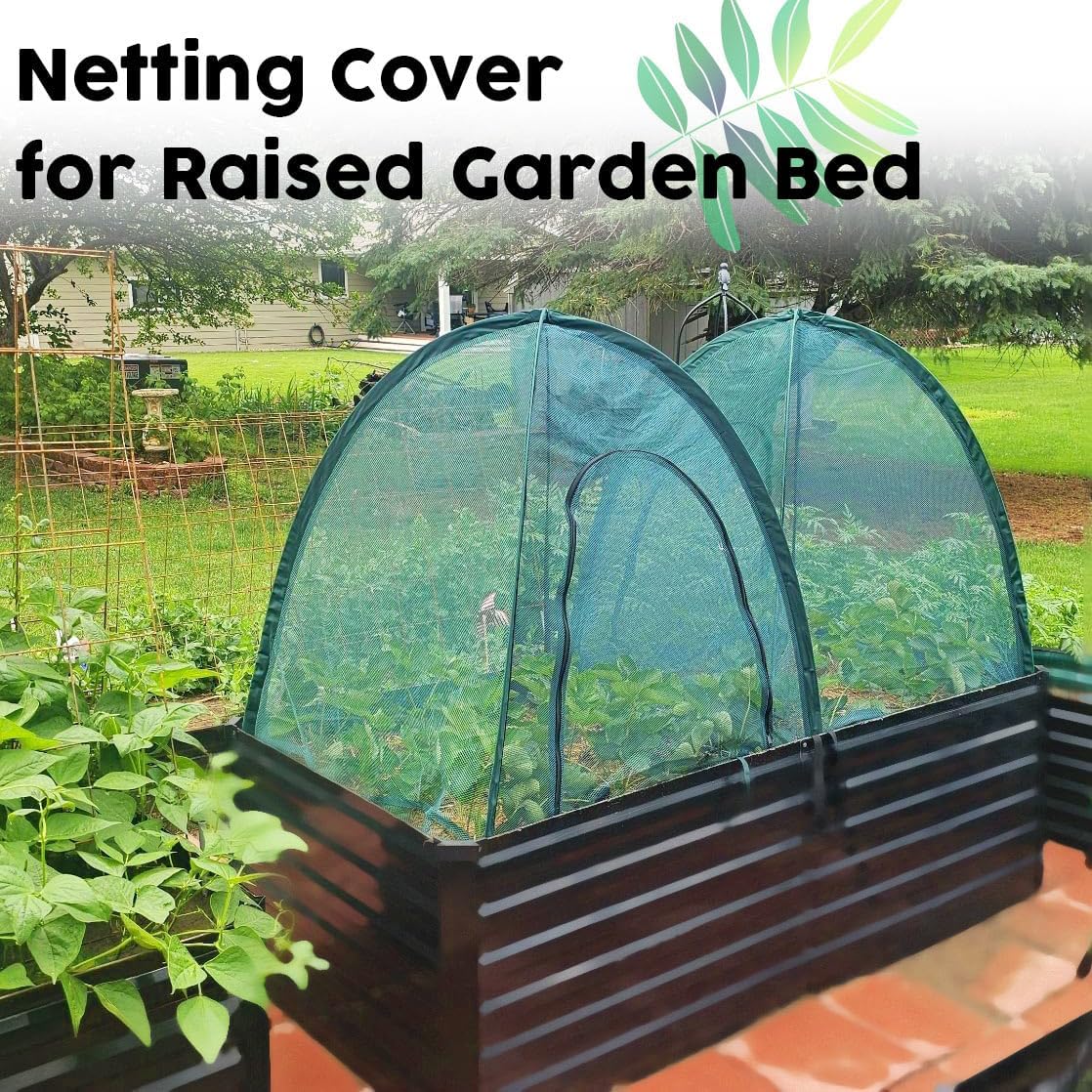 Pop up Gardening Net Cover,36x36x39 inch Pack of 2,Pest Guard Cover for Vegetables Fruits Durable Plant Gardening Net