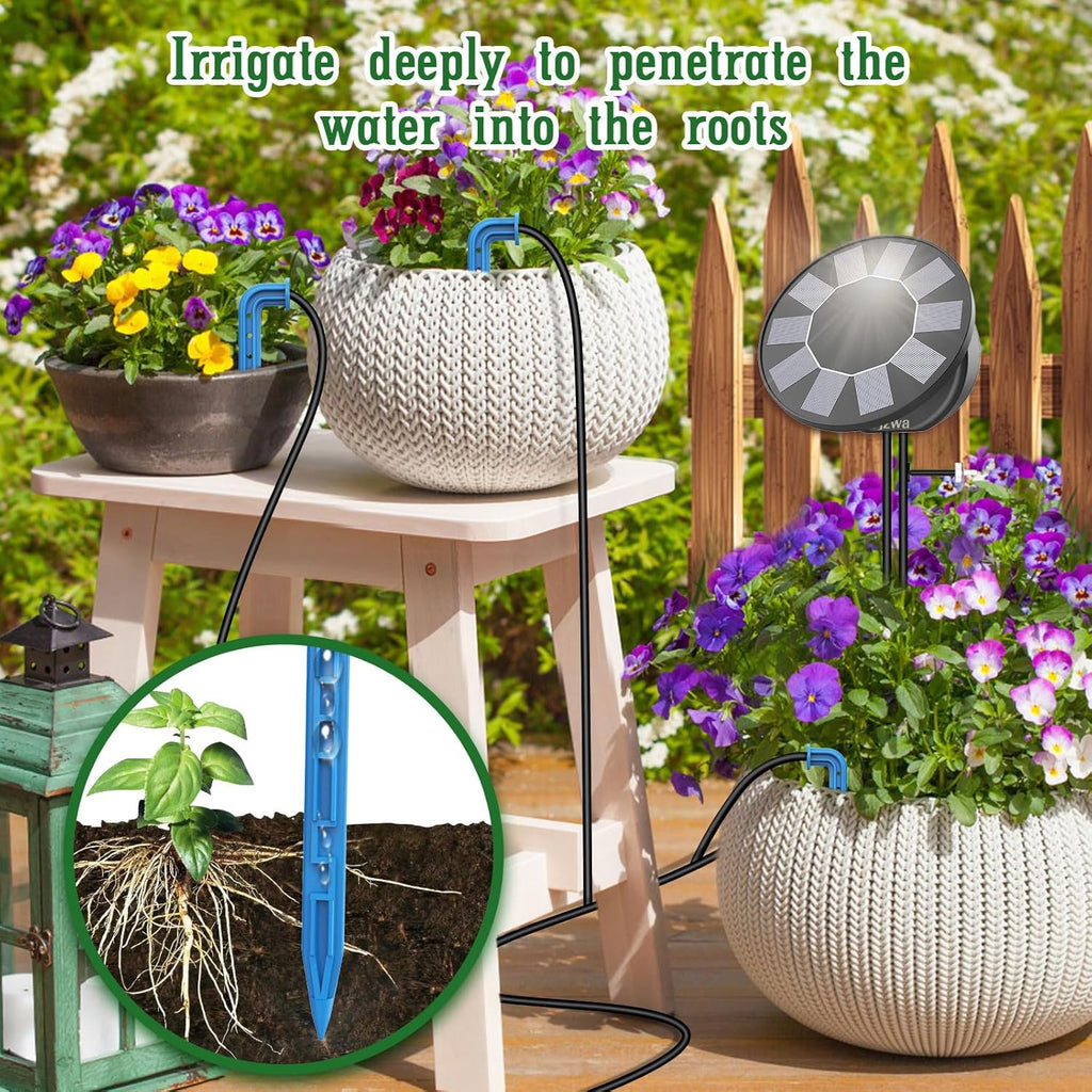 Solar Automatic Drip Irrigation System Kit, DIY Irrigation System for Garden Outdoor/Indoor Gardening System, Plant