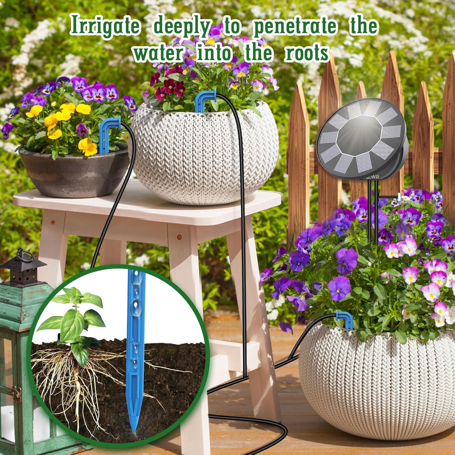 Solar Automatic Drip Irrigation System Kit, DIY Irrigation System for Garden Outdoor/Indoor Gardening System, Plant
