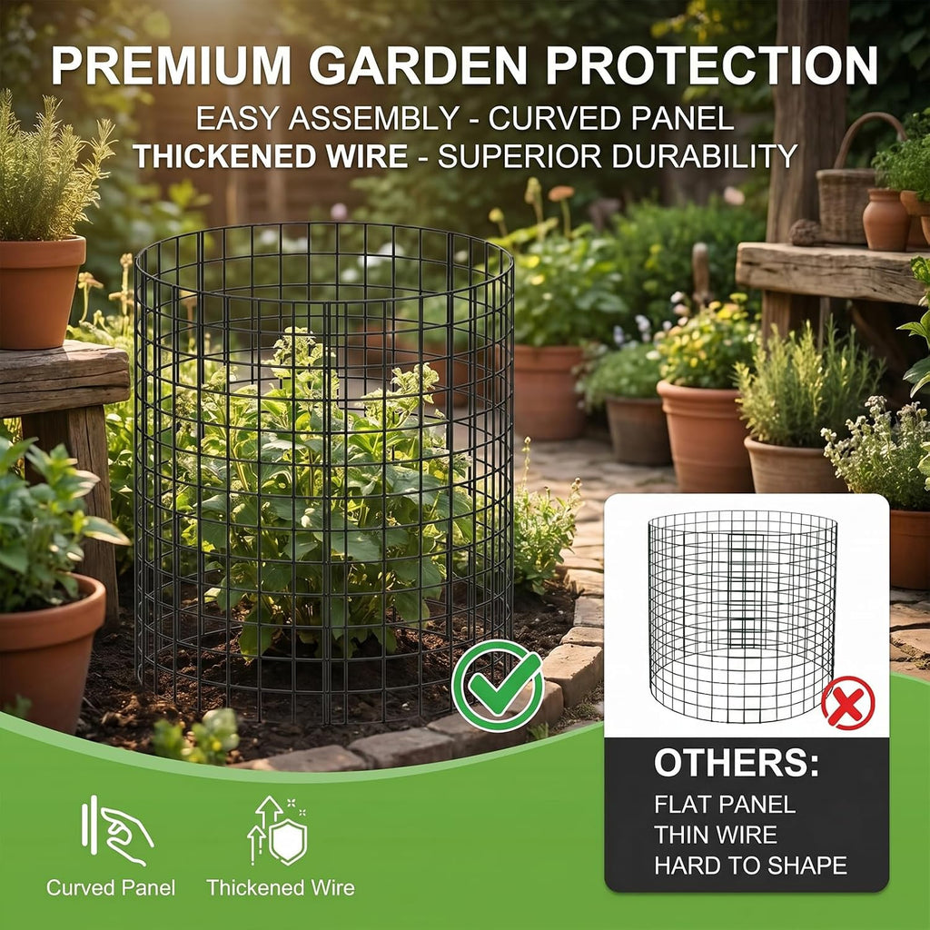 10 Packs Plant Protectors from Animals, 30Pcs 12"x 16" Large Metal Wire Mesh Garden Plant Cages for Outdoor Gardening