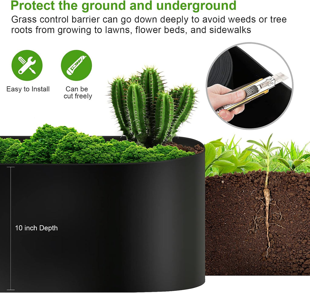 12 Gauge 40 Feet Grass Weed Barrier Landscape Edging 10 inch Depth Flexible Border Roll Lawn Landscape Garden Edging