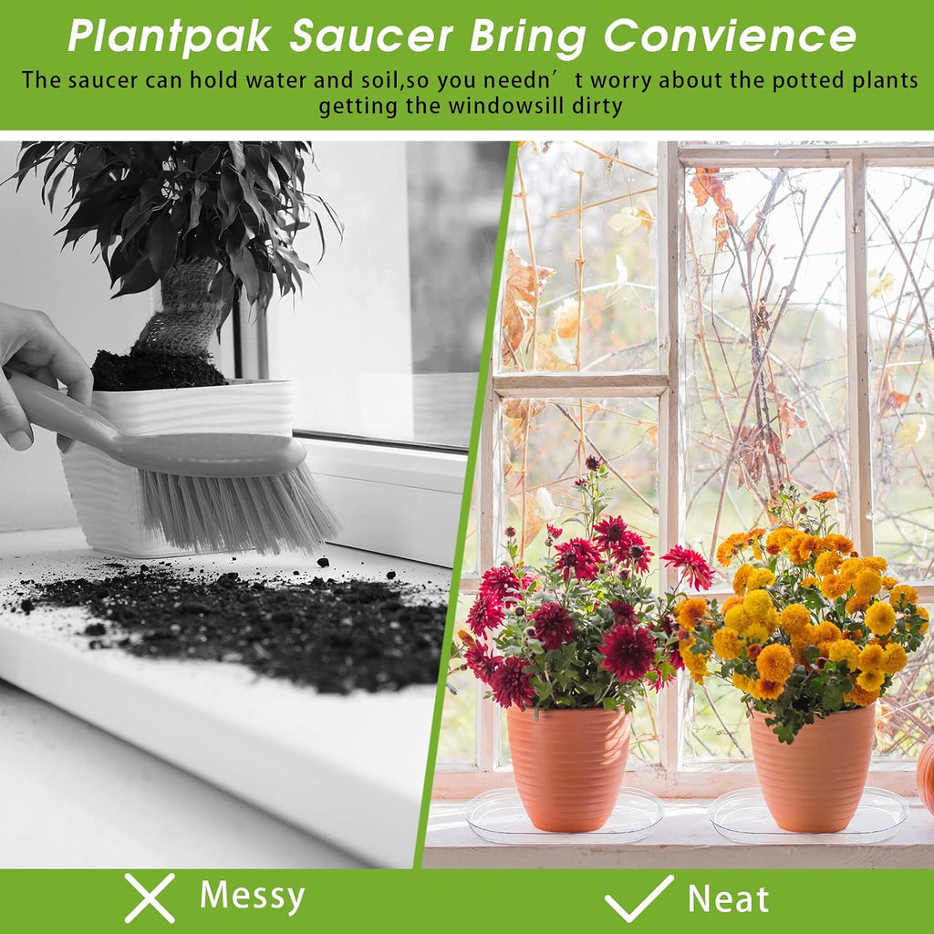 10 Pcs 12 x 6 Inch Plant Tray Plastic Plant Saucer Window Sill Tray Rectangular Drip Trays Plastic Oval for Indoors
