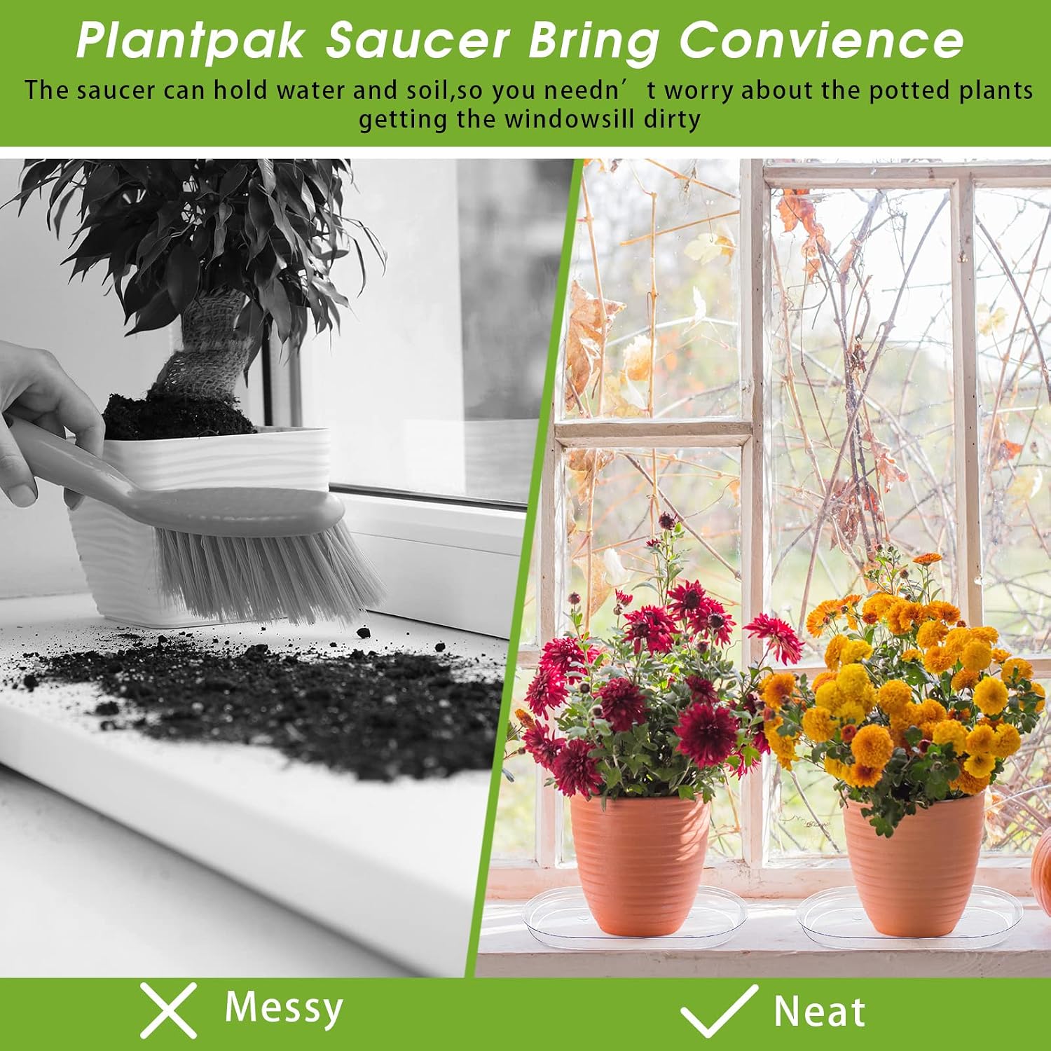 10 Pcs 12 x 6 Inch Plant Tray Plastic Plant Saucer Window Sill Tray Rectangular Drip Trays Plastic Oval for Indoors