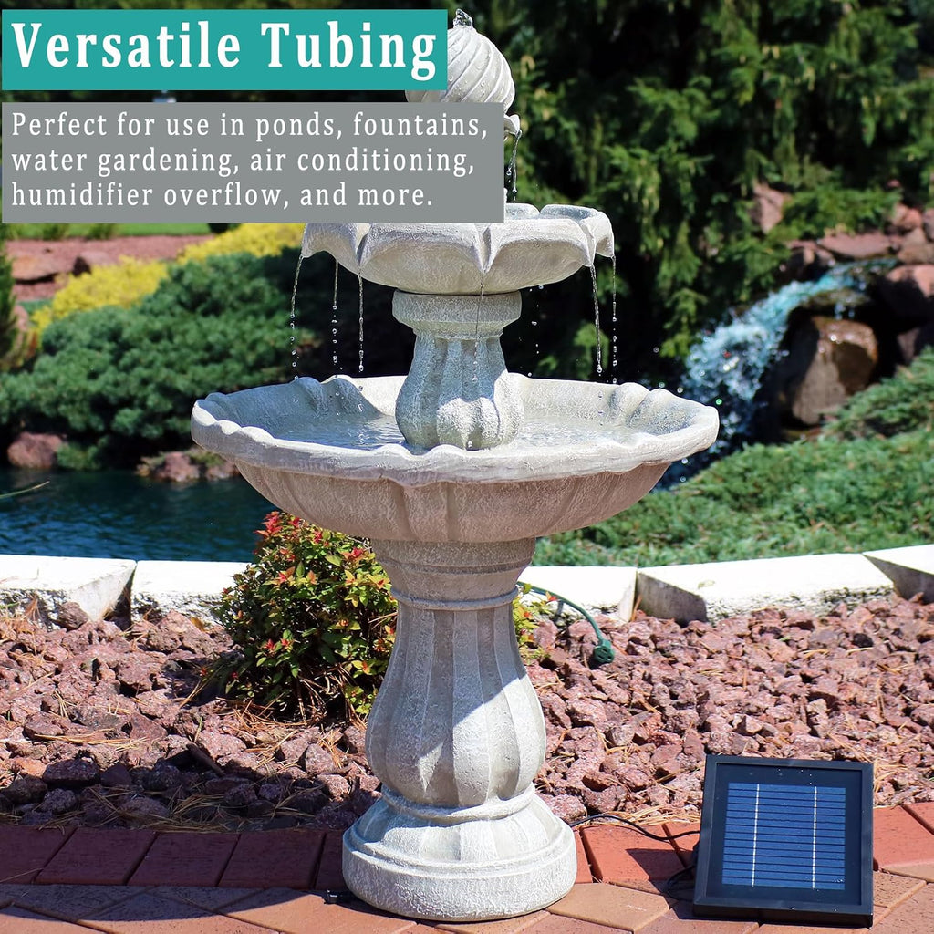 Black Vinyl Tubing 5/8” id - 50 Ft PVC Flexible Plastic Irrigation Hose | Hybrid Hose Transfer Water Air Oil for Pond
