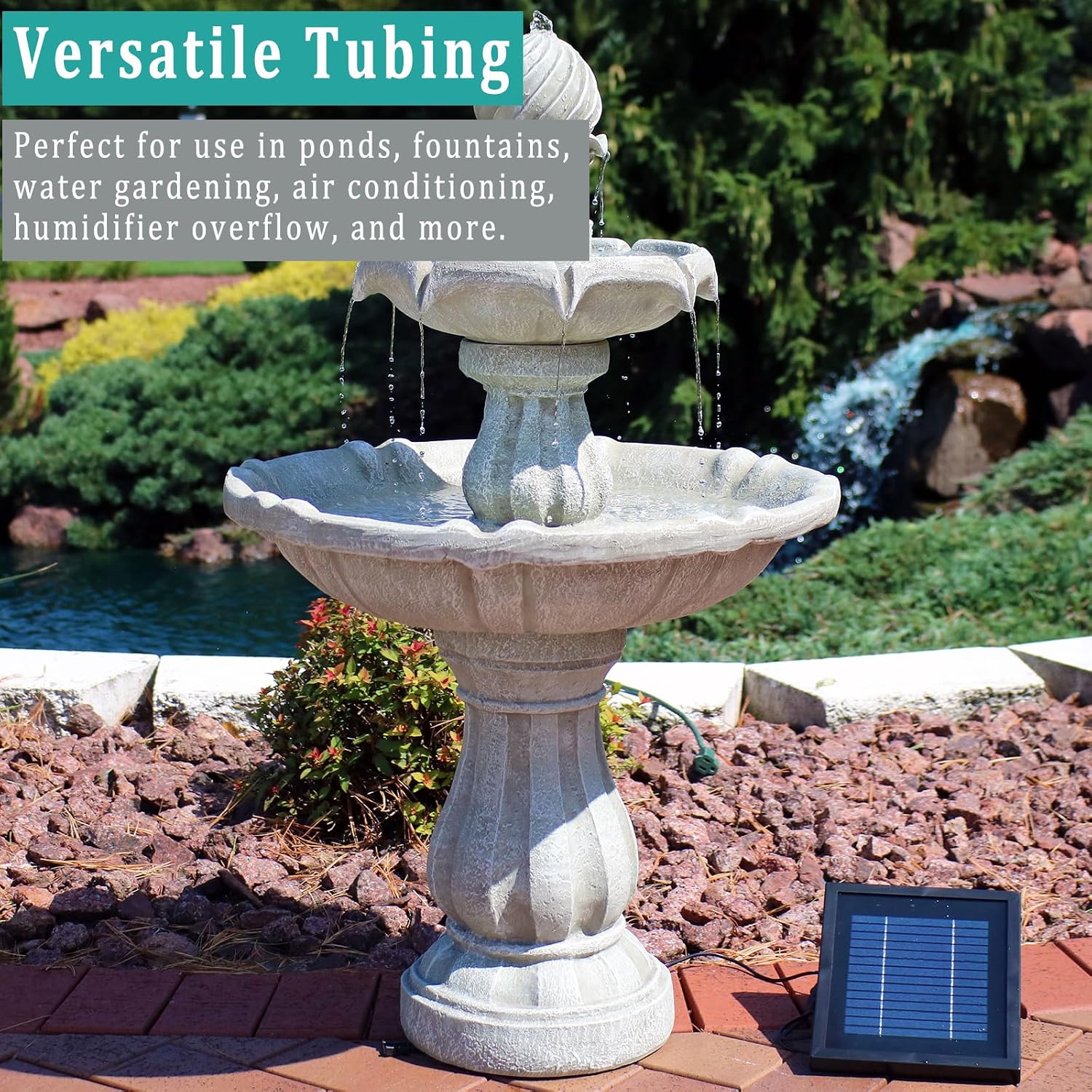 Black Vinyl Tubing 5/8” id - 50 Ft PVC Flexible Plastic Irrigation Hose | Hybrid Hose Transfer Water Air Oil for Pond