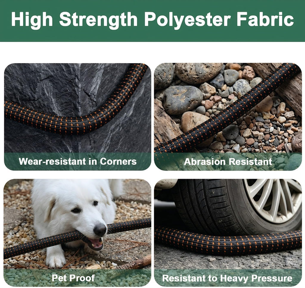 50FT Flexible Garden Hose & 10Modes Nozzle,Lightweight Water Hose,Kink-Free,All-Weather Heavy Duty Hose for RV,Boat,Car