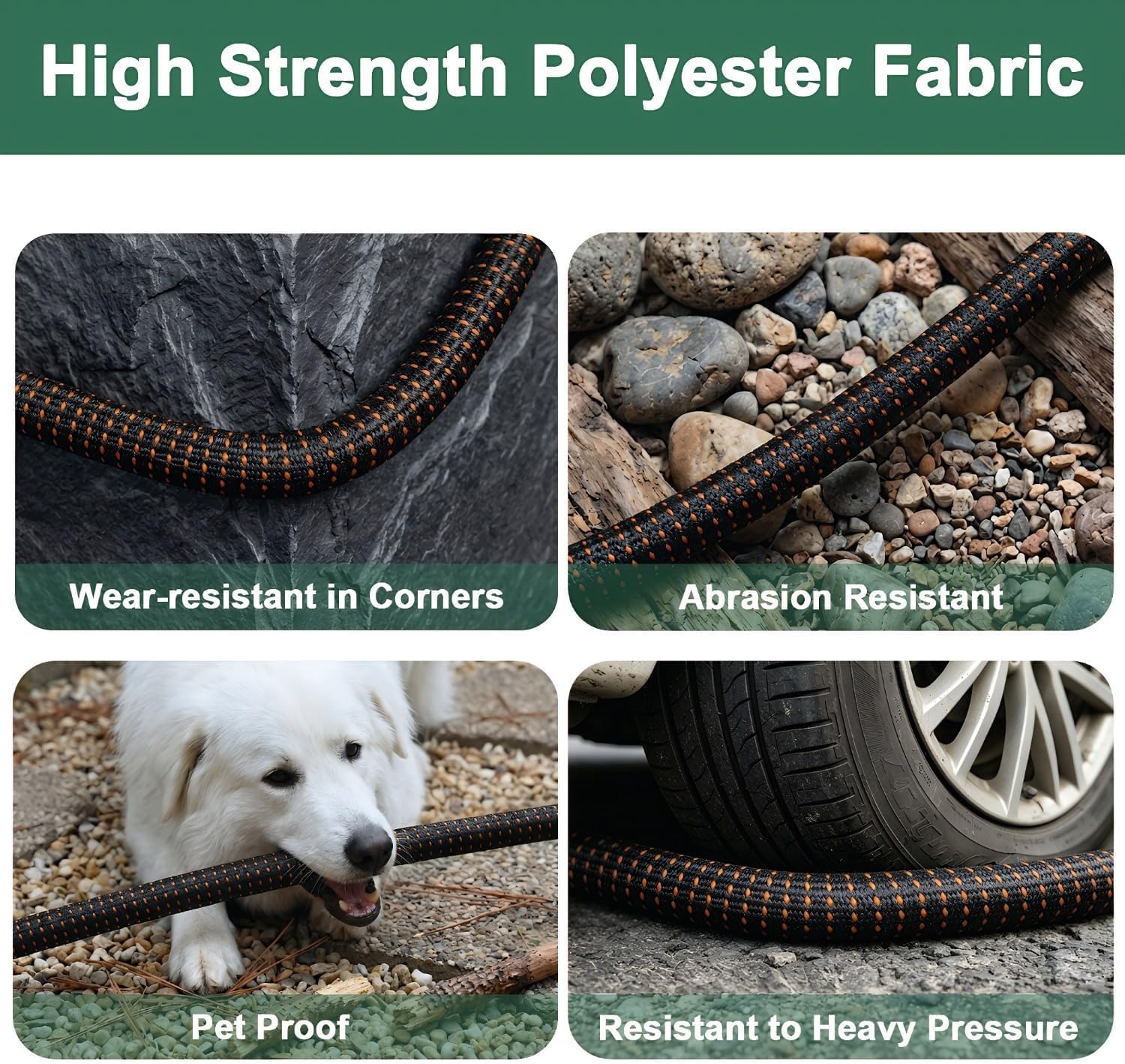 50FT Flexible Garden Hose & 10Modes Nozzle,Lightweight Water Hose,Kink-Free,All-Weather Heavy Duty Hose for RV,Boat,Car