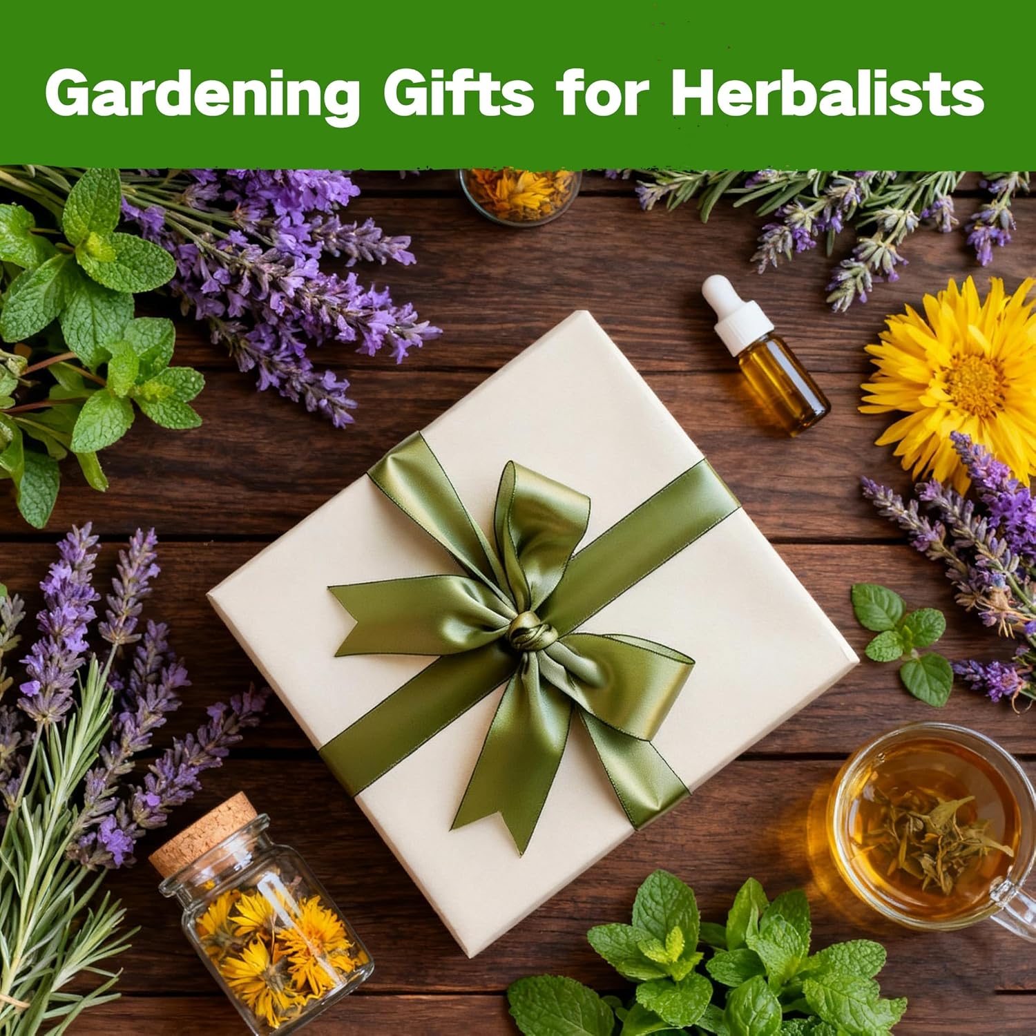 Lush&Dew Ancestral Apothecary Medicinal Tea Herb Seed Chest, Gardening Gift | 36,000+ Non-GMO Survival Seed Kit, Gifts