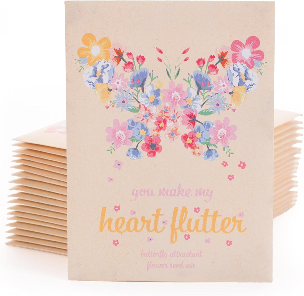 Make Your Heart Flutter 25 Bird and Butterfly Wildflower Seed Packets for Planting, A Beautiful Valentines Day Gift