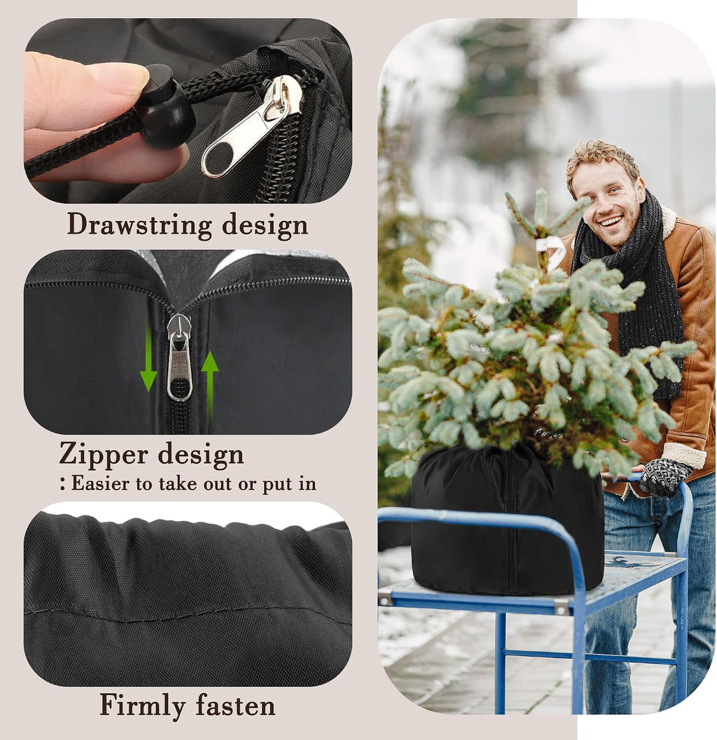UNIFAMILY 2Pack Plant Pot Covers for Pot Insulation with Drawstring and Zipper, Winter Plant Covers Freeze Protection