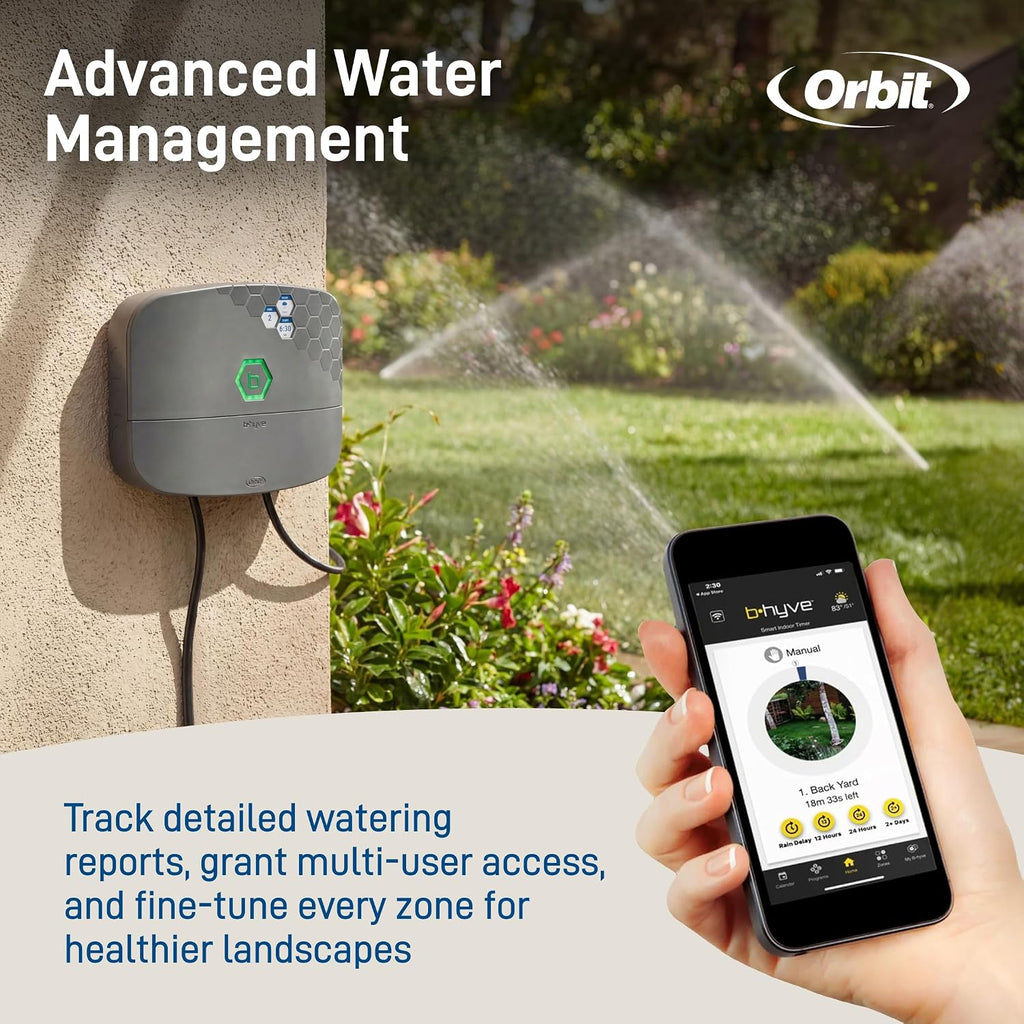 Orbit B-hyve XR Smart Sprinkler Timer - 8-Zone - WiFi-Enabled Indoor/Outdoor Irrigation Controller - App Control