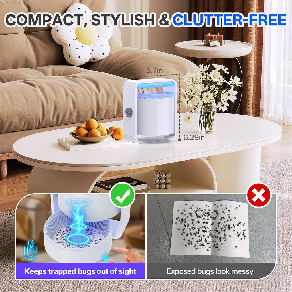 Fruit Fly Traps for Indoors, Gnat and Insects Catcher for House with UV Light, Fan Suction, Ideal for Garage, Kitchen