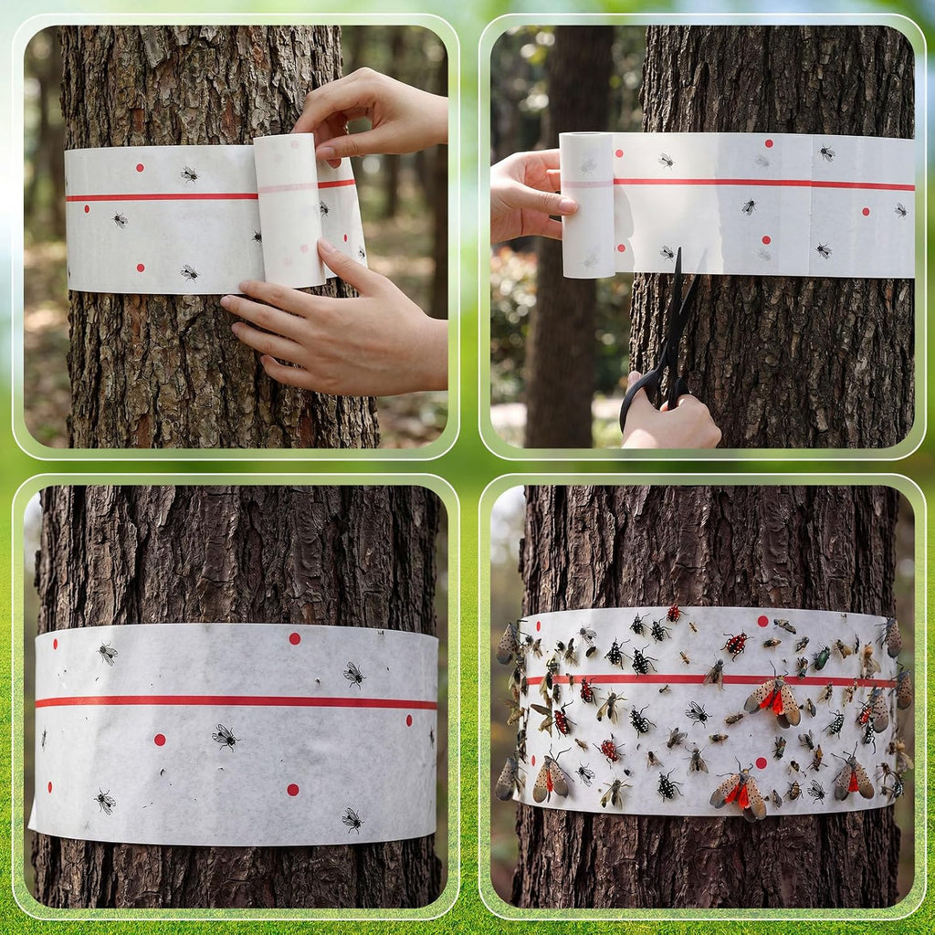 12 Rolls Spotted Lantern Fly Tree Trap 30 Feet Each Roll Lanternfly Tree Outdoor Fruit Fly Sticky Strips Paper Insect