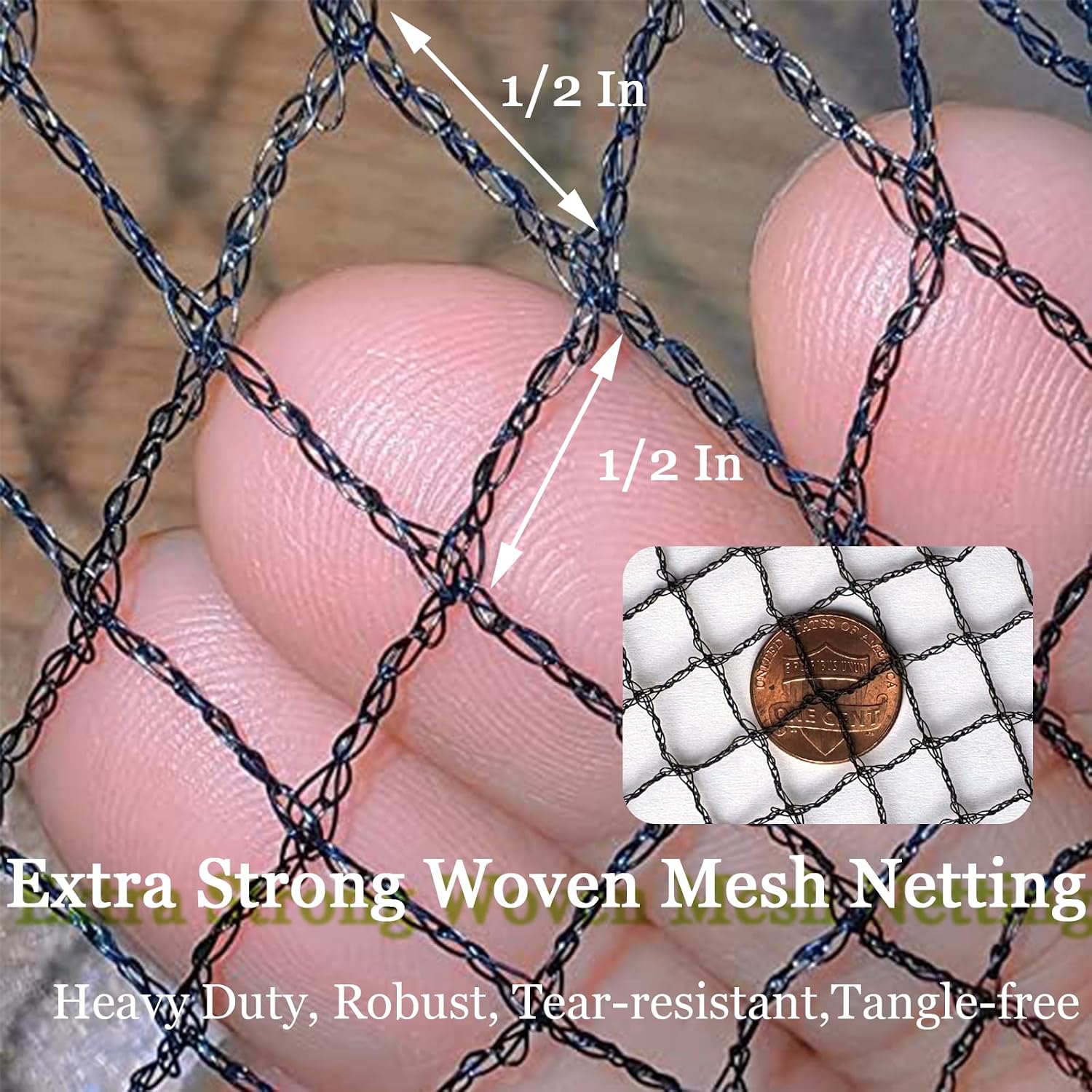 Bird Netting 25x50 Ft, 1In Mesh Garden Bird Netting, Fruit Tree Netting | Heavy Duty Woven Mesh Garden Netting, Pest