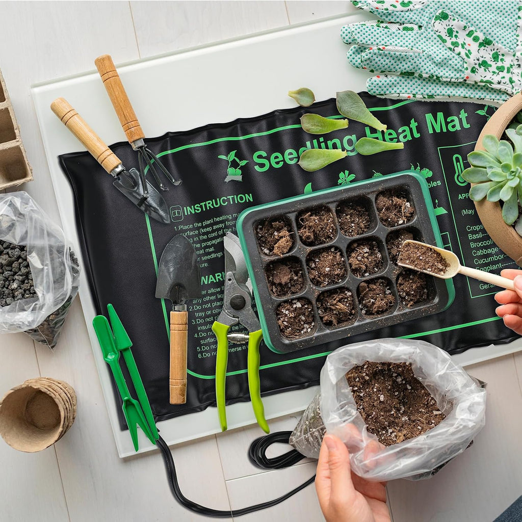 ROCEEI 8 Pack Seedling Heat Mat Bulk, 10" x 20.75" Heat Mats for Seed Starting Plant Heating Mat Grow Mats Waterproof