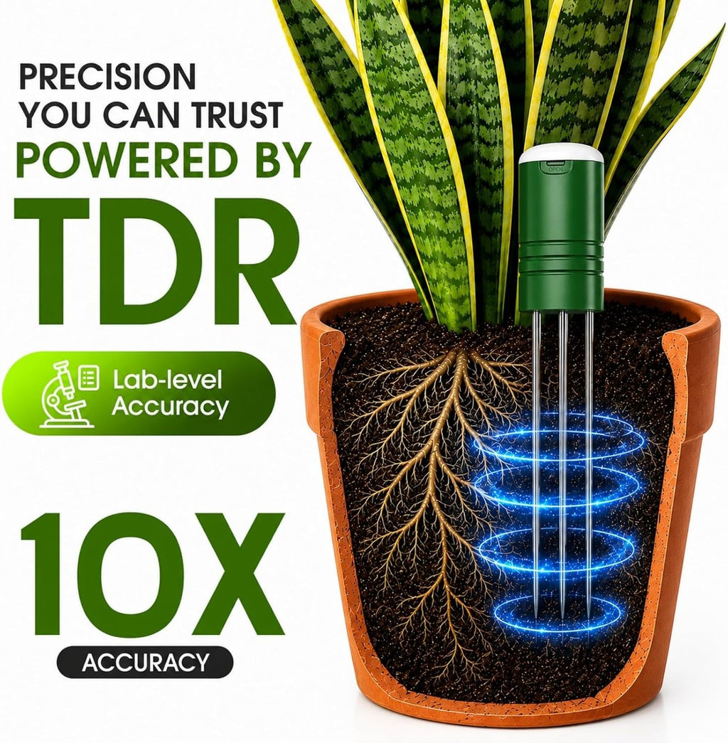 4-in-1 Soil Moisture Meter for Plants ,Soil Temperature /Moisture /Sunlight Time, Large Screen, Garden Soil Tester for
