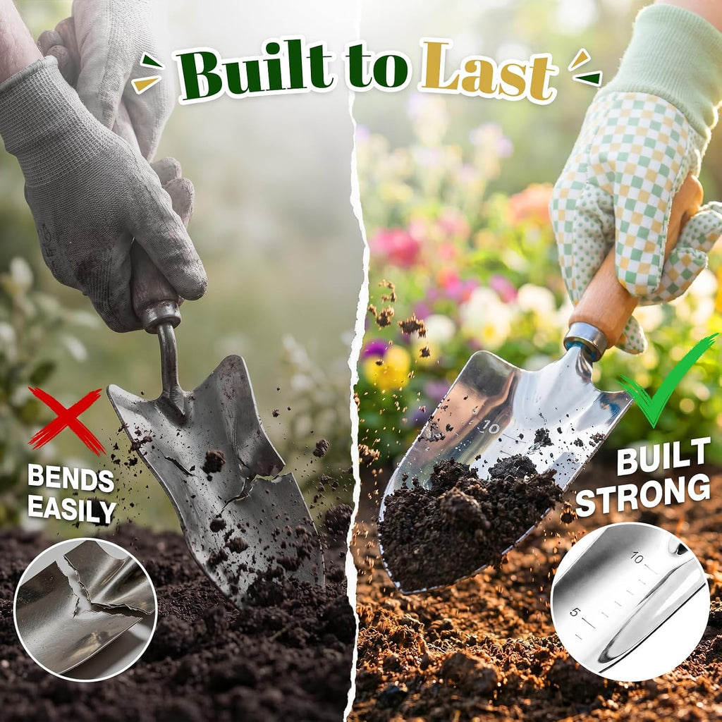 Gardening Tool Set, 9-Piece Heavy Duty with Durable Tote Bag, Ergonomic Rust-Resistant Garden Tools, Ideal Gardening