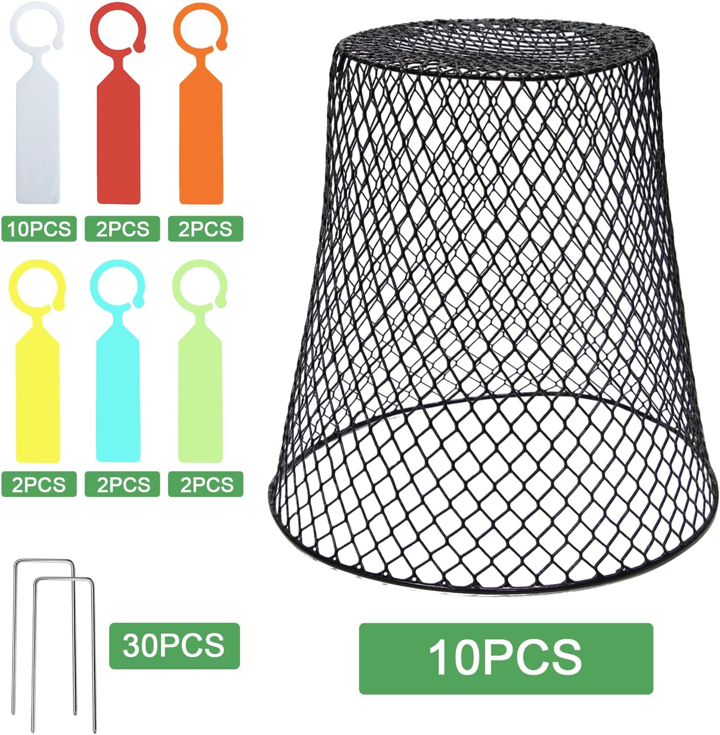 10 Pcs 9.13"×9.13" Chicken Wire Cloche Plant Covers Garden Netting Metal Heavy Duty Plant Protectors from Animals for