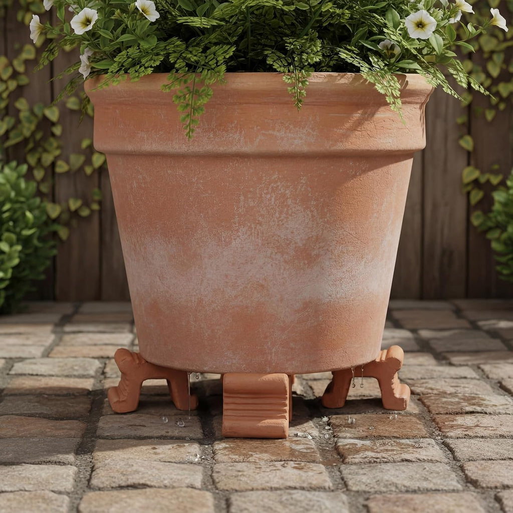 LemonRoad 6 Set Terra Cotta Cement Pot Feet for Outdoor Planters, 1.6" H | Plant Pot Risers for 14"-20" Pots, Pot