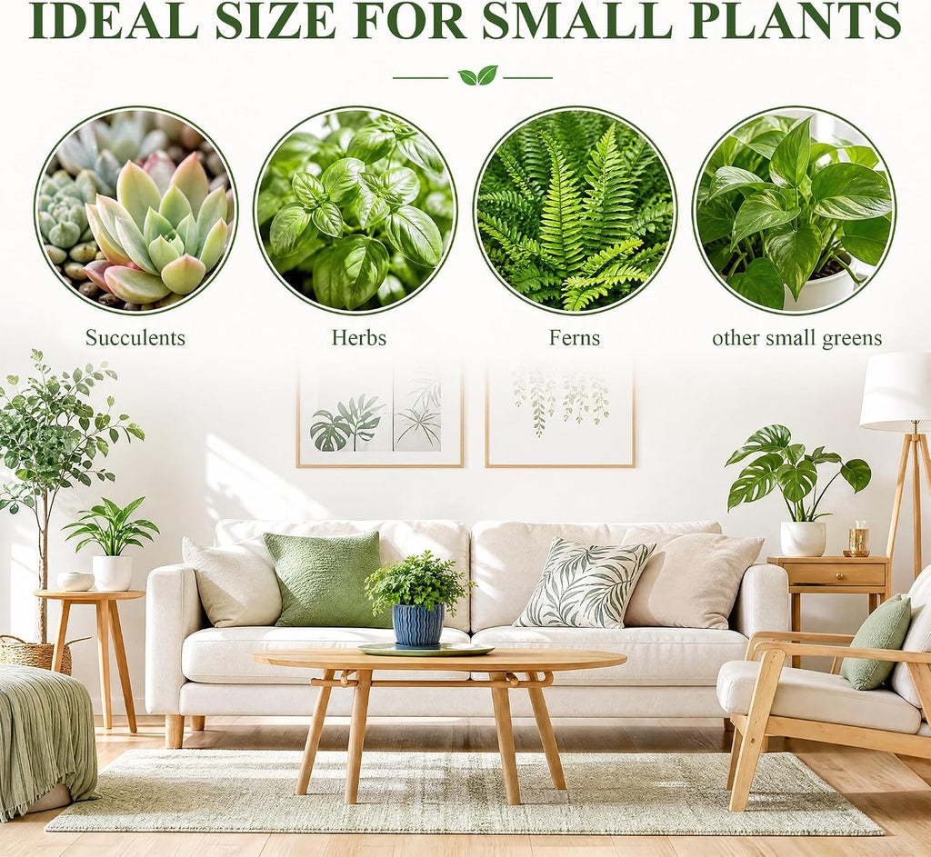 Ceramic Plant Pots, Modern Flower Pots, Small Plant Pots 4.5+5.5inch | Flower Pots Indoor Planters with Drainage and