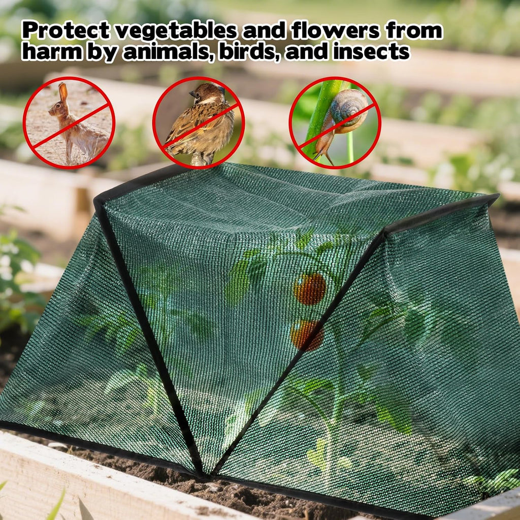 CIEOVO 32.5" x 13" x 15.7" Garden Plant Shade Tent, Foldable Raised Garden Beds Plant Protector Sun Shade Cloth with
