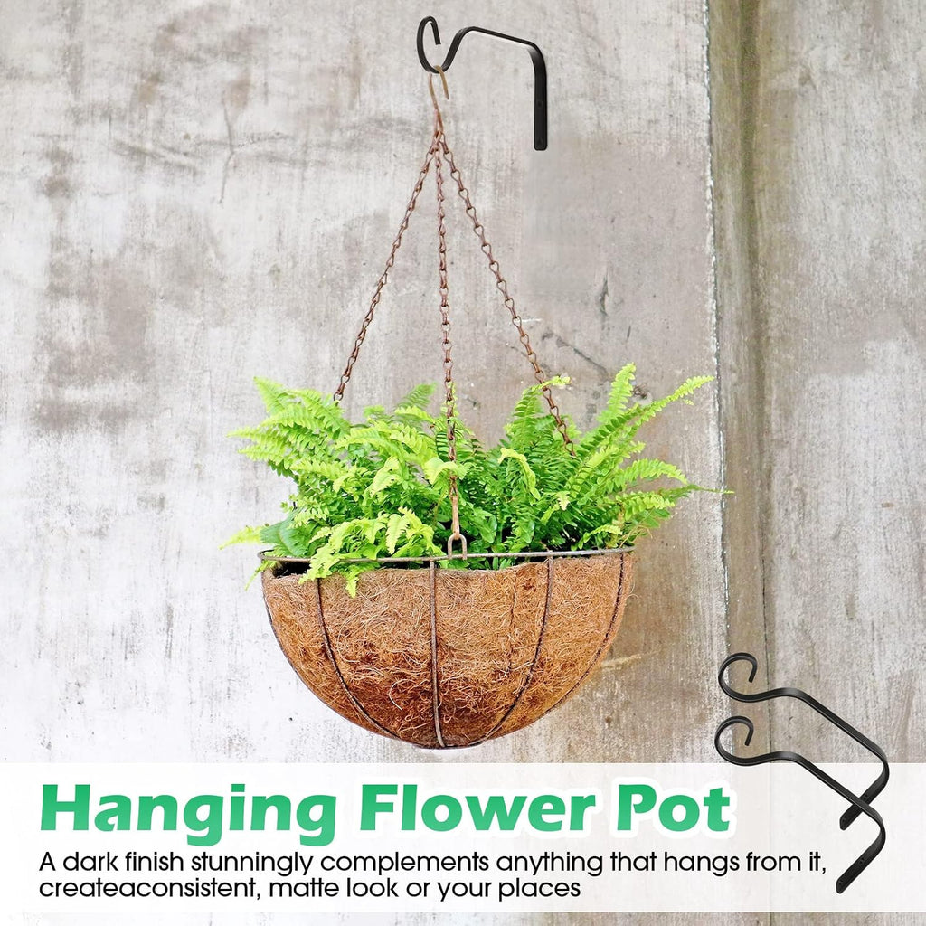 12 Pack Hanging Plant Bracket 7.3 Inches Metal Hook Decorative Straight Hanger for Bird Feeders, Wind Chimes, Flower