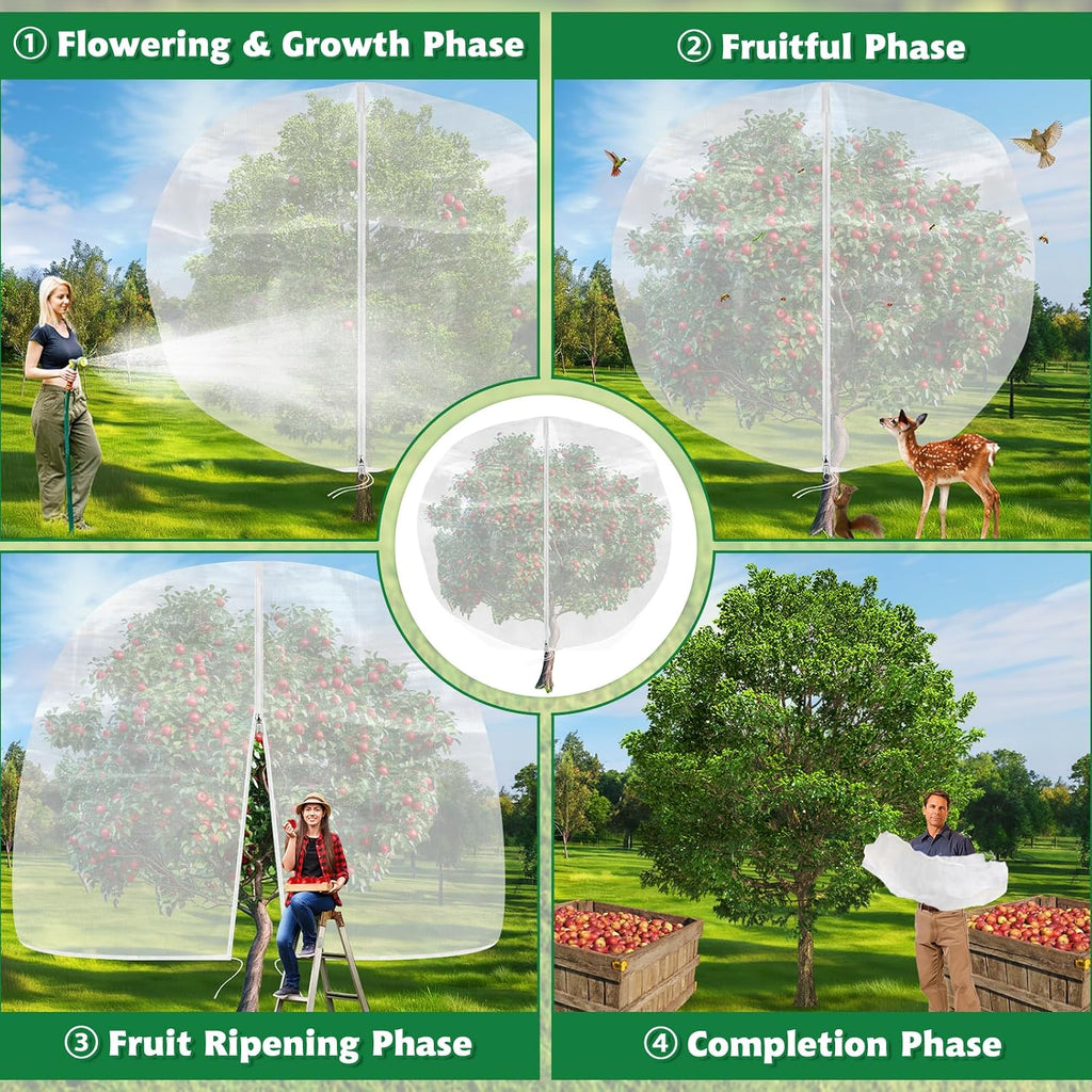 Evoio Bird Netting for Garden Plant Fruit Tree Protection Large Blueberry Bushes Netting Covers Bags with Zipper, 4 x 5