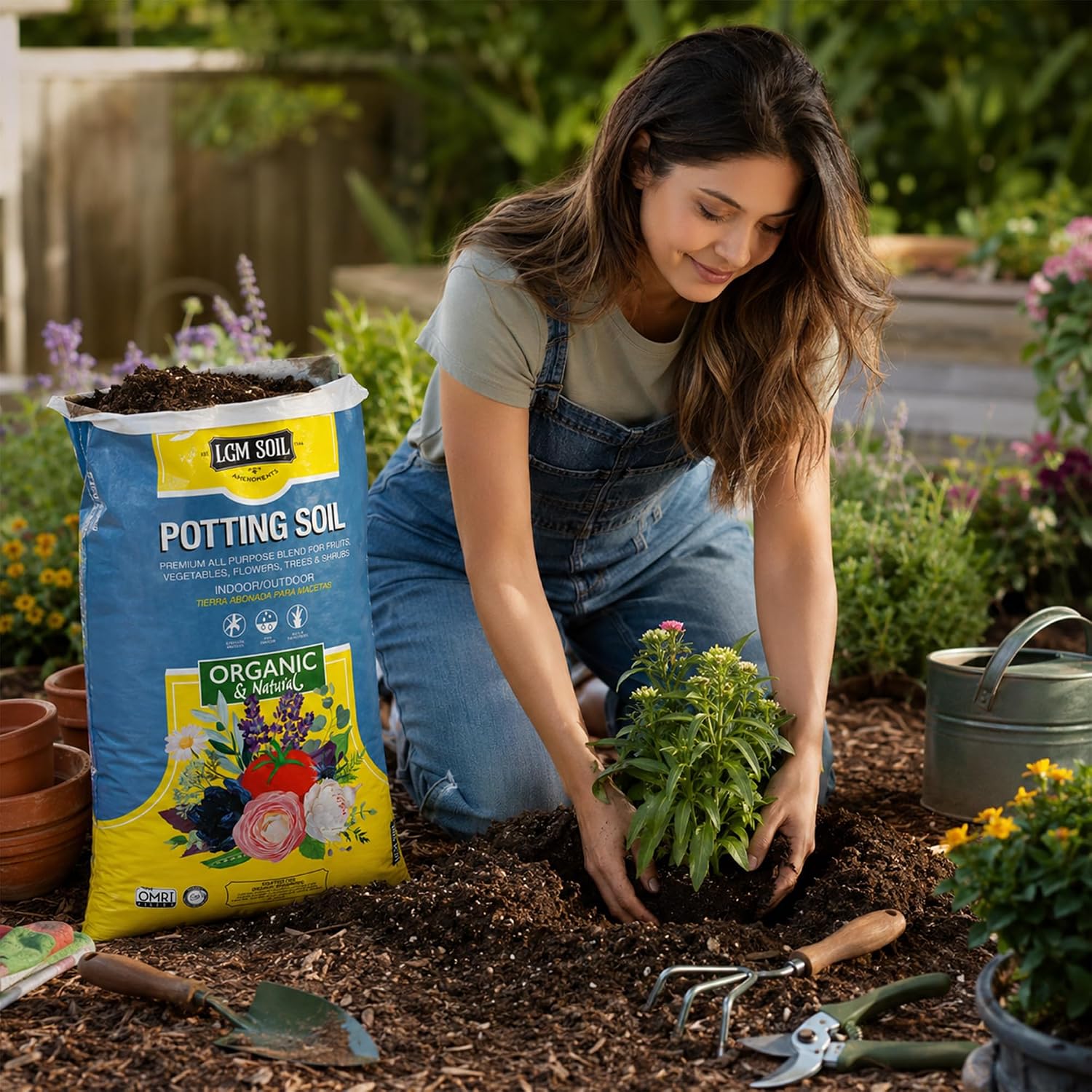 Organic Potting Soil Mix, 11-Ingredient Formula, 0.5 Cu Ft | Beneficial Microbes, Indoor Houseplants, Outdoor