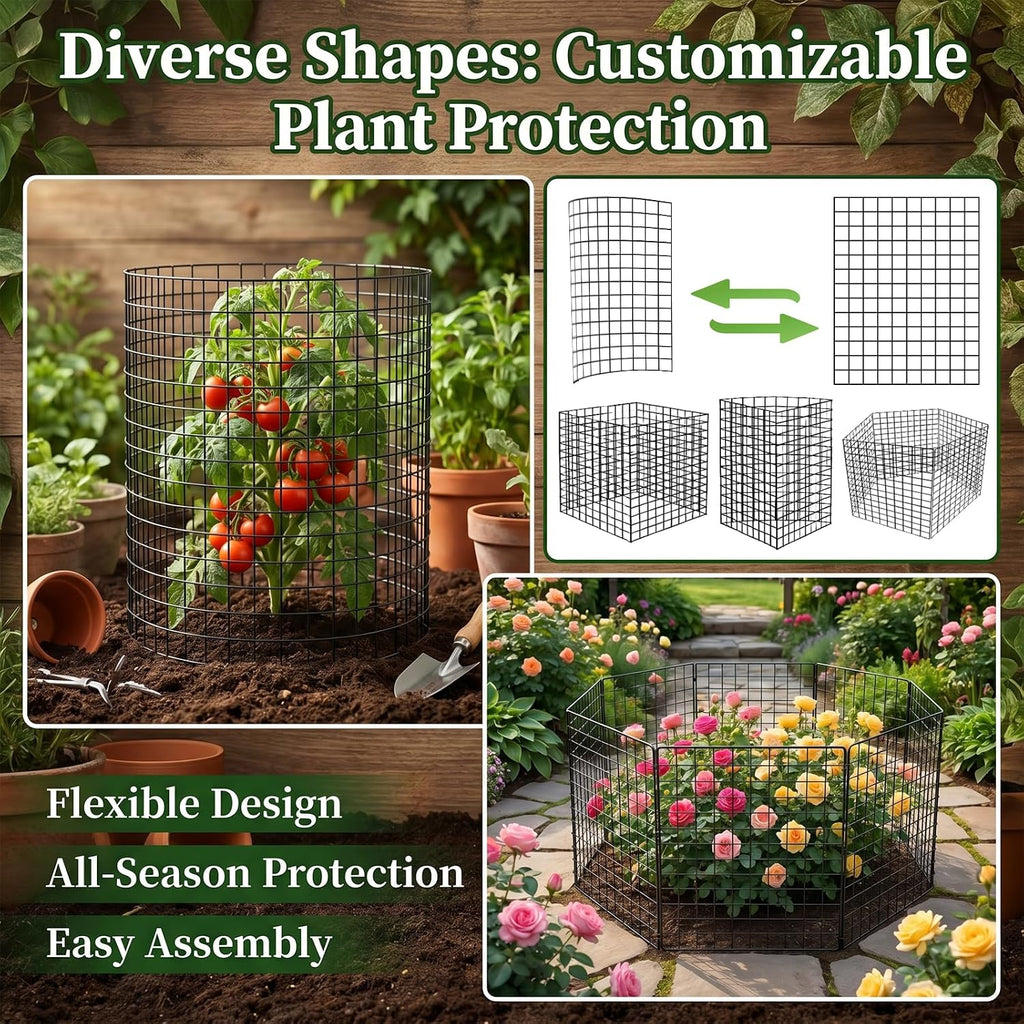 10 Packs Plant Protectors from Animals, 30Pcs 12"x 16" Large Metal Wire Mesh Garden Plant Cages for Outdoor Gardening