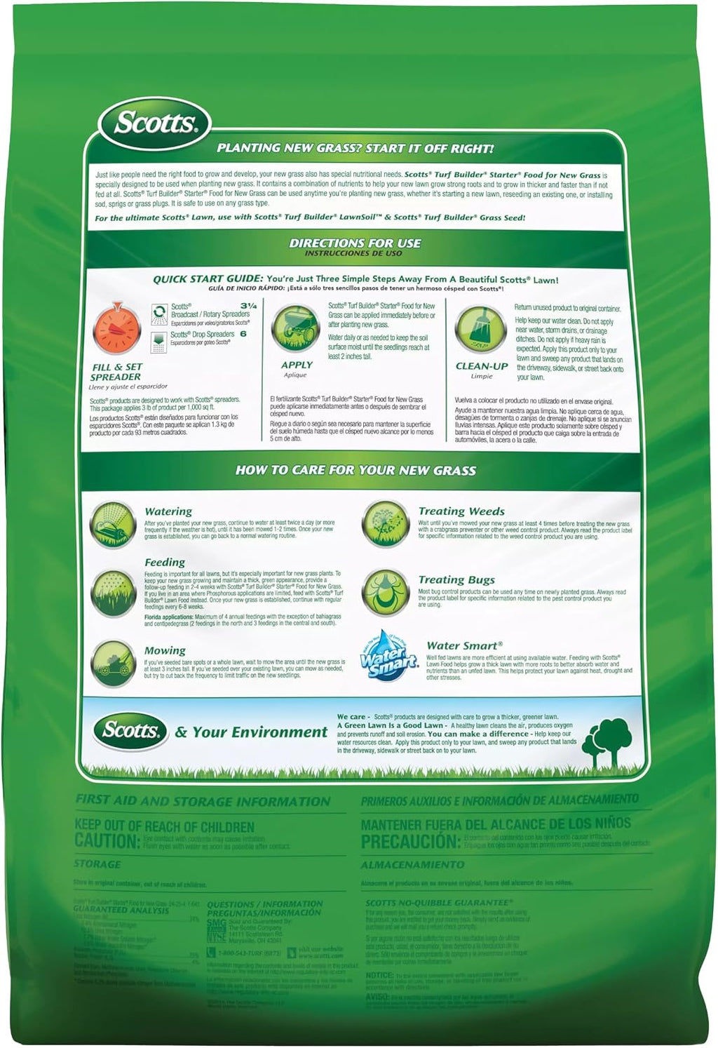 Scotts Turf Builder Starter Fertilizer for New Grass, 15 lbs. | Use When Planting Seed, Covers 5,000 sq. ft.