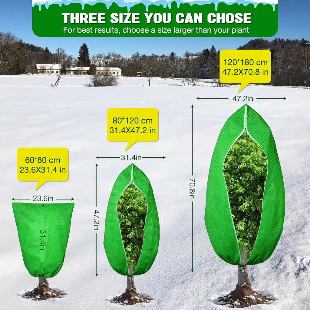 2pcs Reusable Winter Frost Plant Cover Freeze Protection, 47.2"x72" Large Frost Plant Cover for Winter Outdoor
