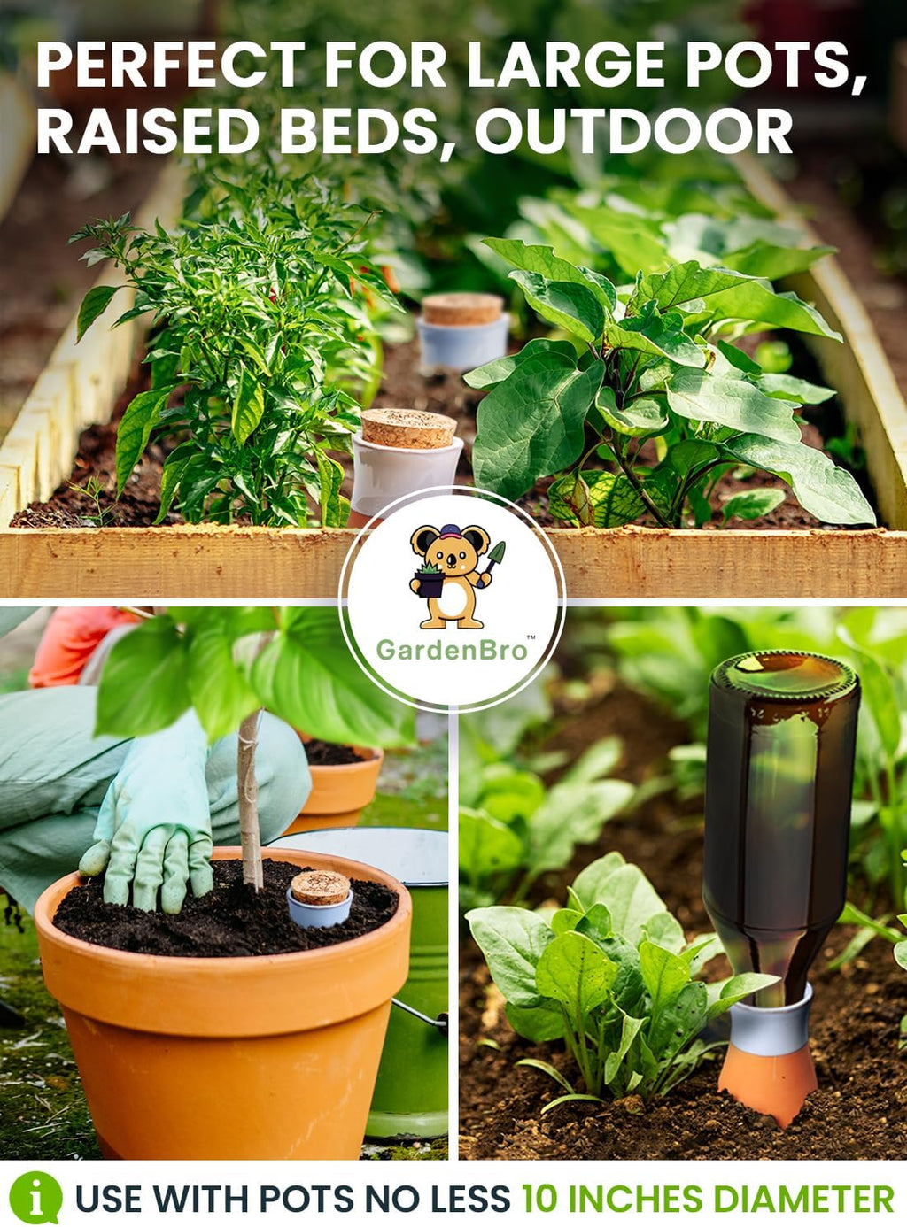 4pc Ollas Terracotta Watering Pots Large 14 Oz Self Watering Planter Insert | Olla Watering System For 1-week Easy To