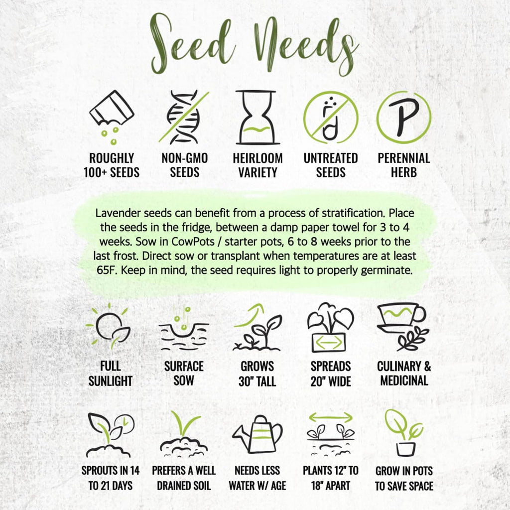 Seed Needs Lavender Seed Packet Gift Favors for Memorial Services Funerals