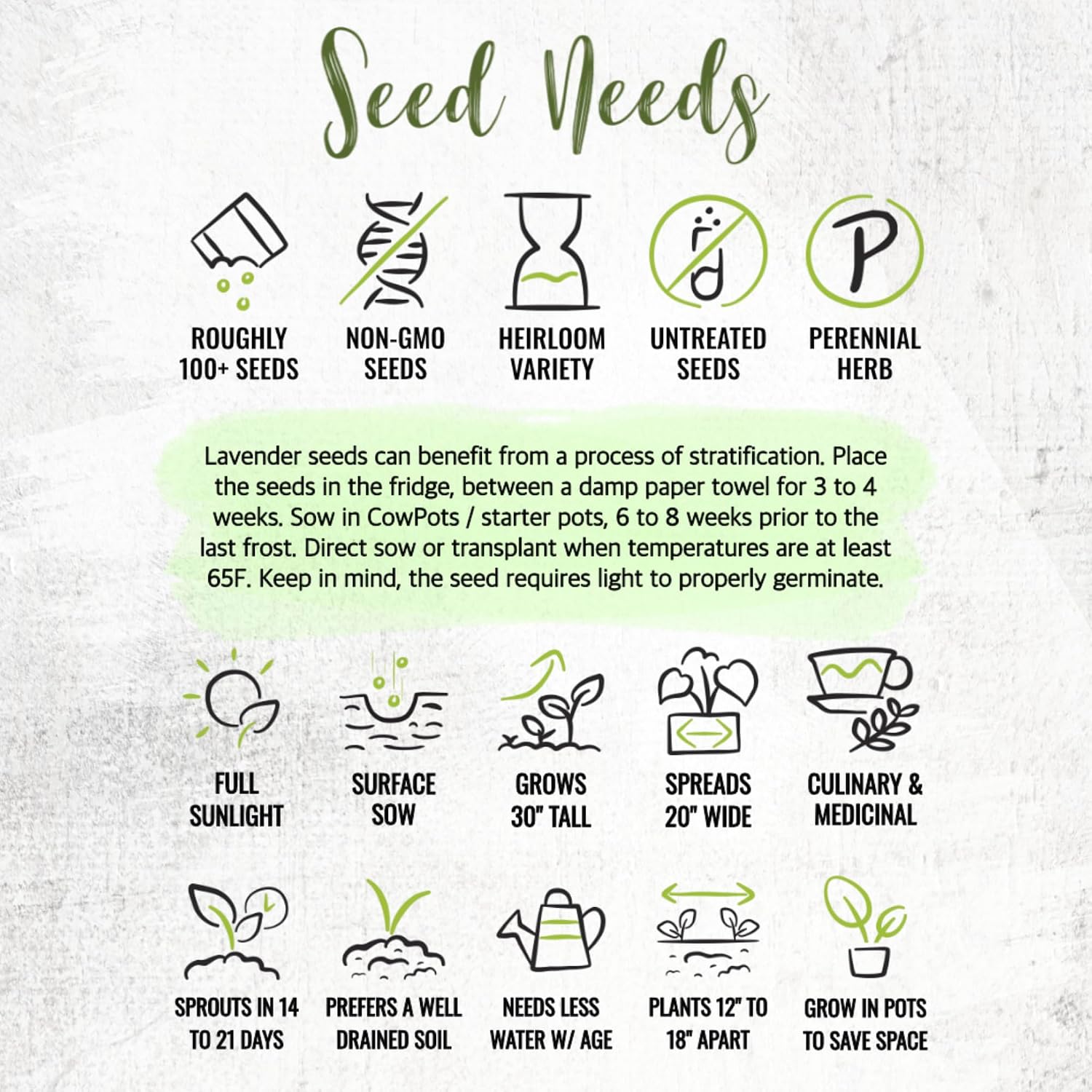 Seed Needs Lavender Seed Packet Gift Favors for Memorial Services Funerals