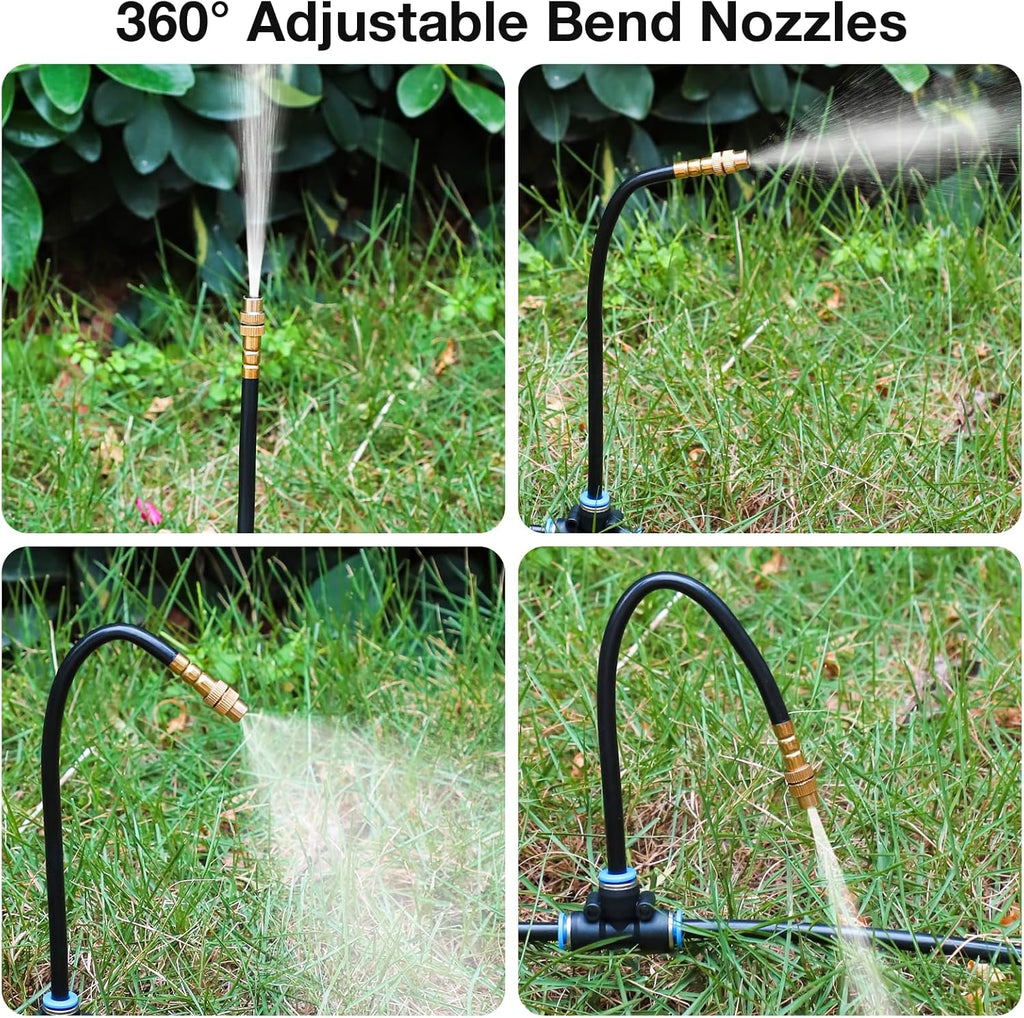 MIXC 20pcs 360° Adjustable Drip Irrigation Nozzles for 1/4" Drip Irrigation Tubing, Only 20pcs Flexible Misting Copper