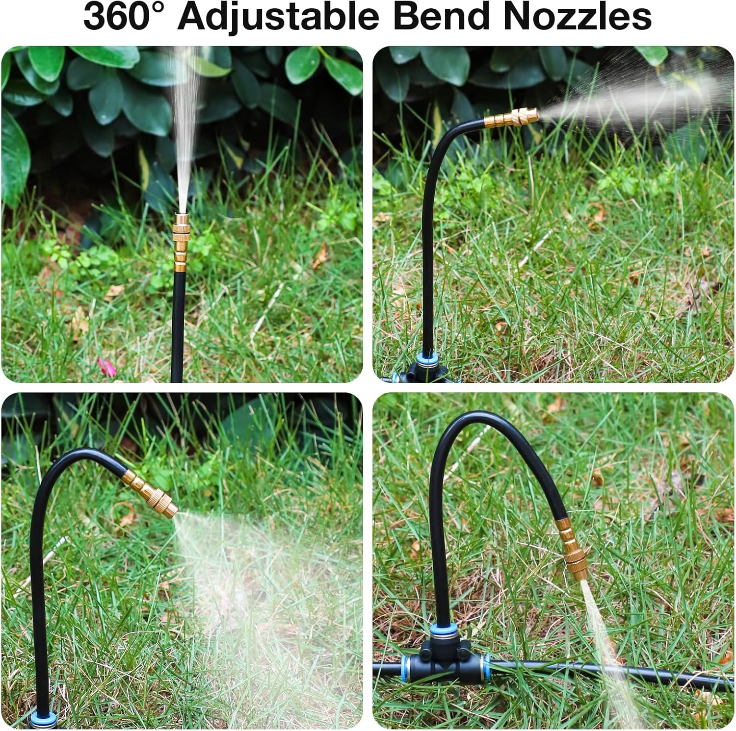 MIXC 20pcs 360° Adjustable Drip Irrigation Nozzles for 1/4" Drip Irrigation Tubing, Only 20pcs Flexible Misting Copper