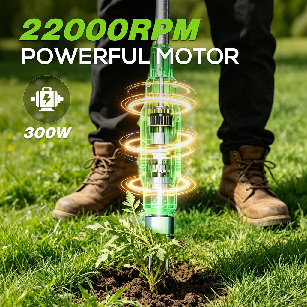 LITEKON Electric Cordless Weed Puller Tool, 20V Battery Powered Stand Up Weeder with 2.0Ah Battery & Fast Charger