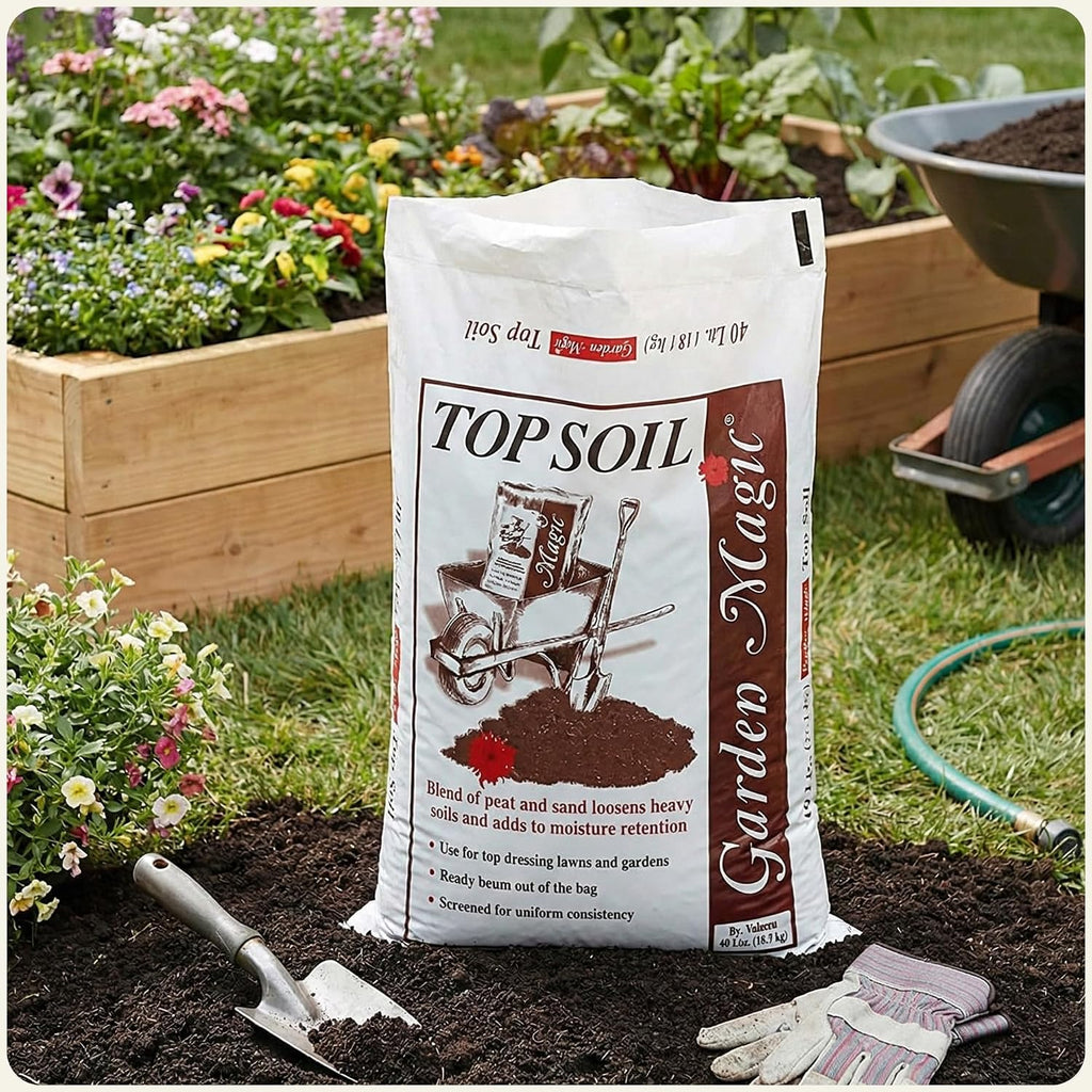 Michigan Peat Garden Magic Organic Potting Topsoil Mix, 40 lb, White | Moisture Retaining Organic Blend for Indoor and