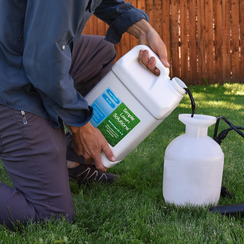 Advanced 16-4-8 Lawn Fertilizer - Liquid Lawn Food Spring & Summer Concentrated Spray - Any Grass Type- Fish and
