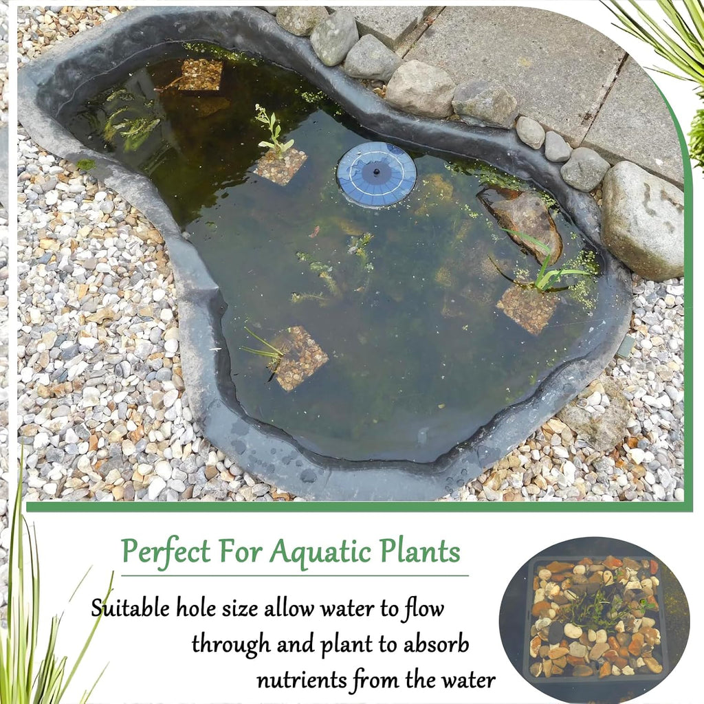 8 Pcs 9 Inch Pond Plant Baskets for Plants Hydroponics Net Pots Water Garden Plant Pots Black Plastic Pond Basket
