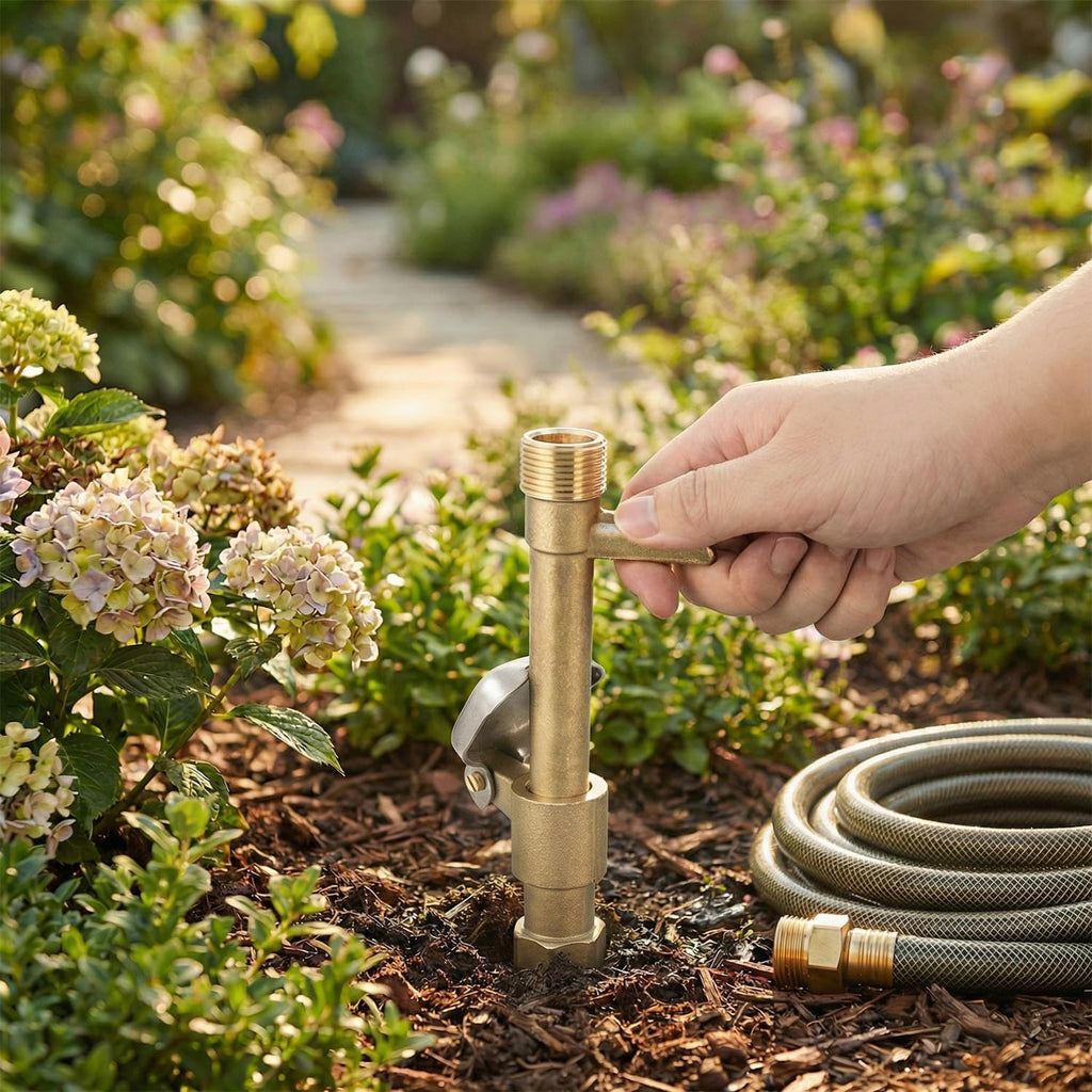 QWORK 2 Sets G3/4 BSP Brass Quick Coupler Valves – Compatible Keys for Lawn, Garden & Irrigation Systems