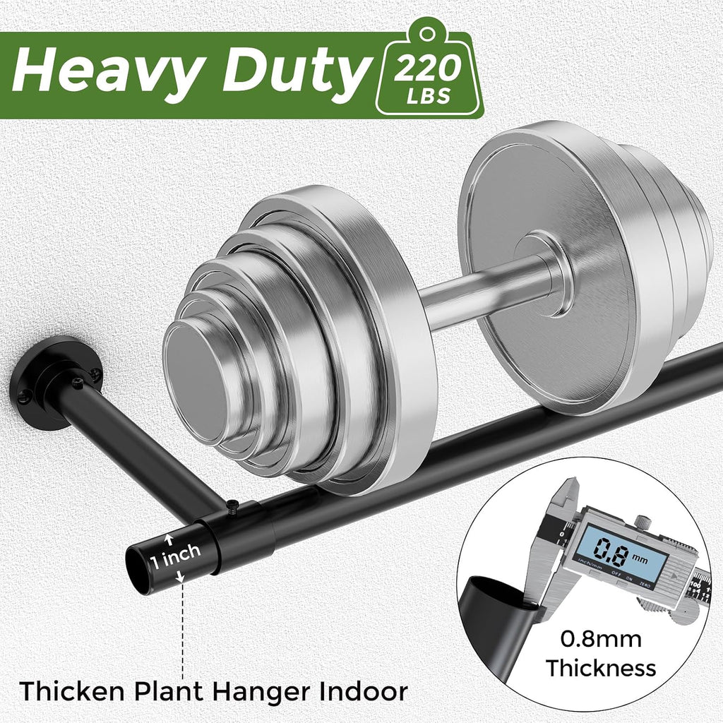 Window Plant Hanger Indoor, 80 Inch Heavy Duty Plant Hanging Rod | 1 Inch Metal Durable Hanging Plant Holder with Round