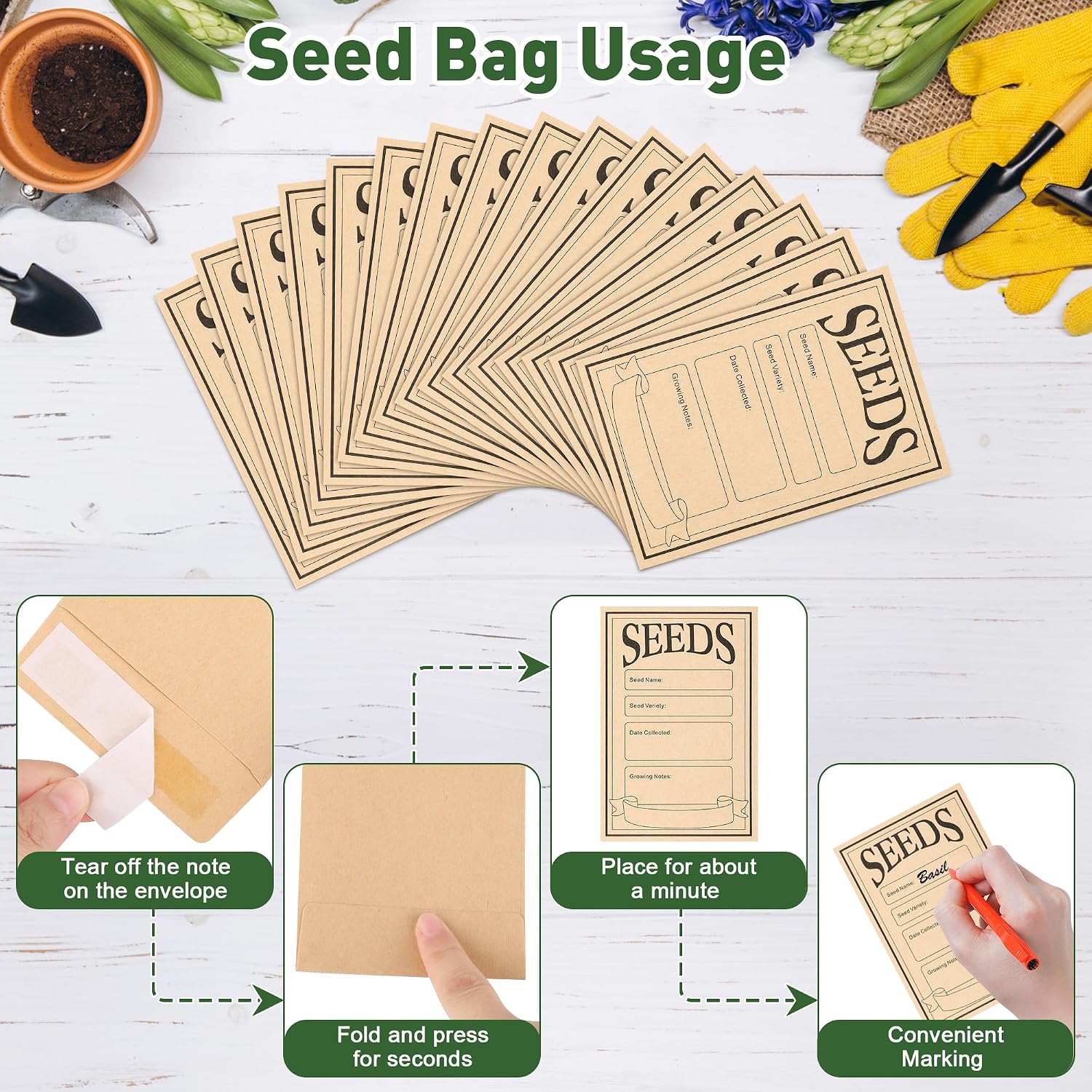 Coolrunner Wood Seed Saving Box, Seed Storage Organizer Case | Seed Packet Storage Organizer with Lock and 3 Handles