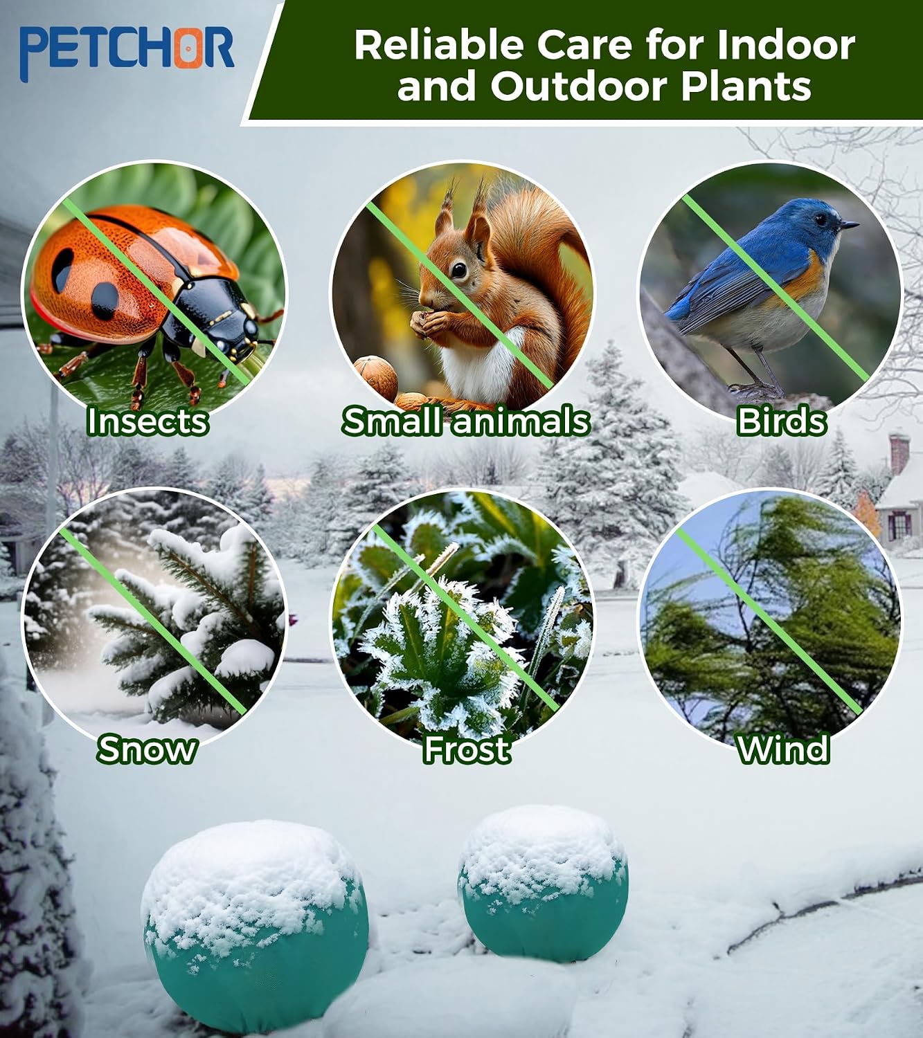 4PCS Winter Plant Covers Freeze Protection for Outdoor Plant 39x39″ | Frost Blankets Cloths with Drawstrings, Shrubs