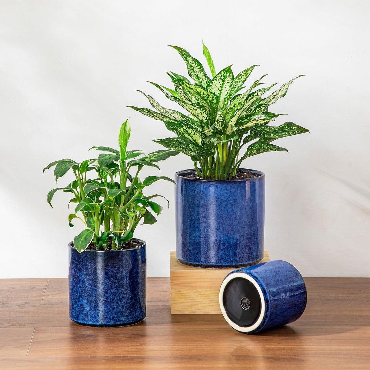 vancasso Ceramic Plant Pots, 4.25+5.25+6.25 Inch Planter Pot with Drainage Hole, Flower Pots for Indoor Outdoor Plants